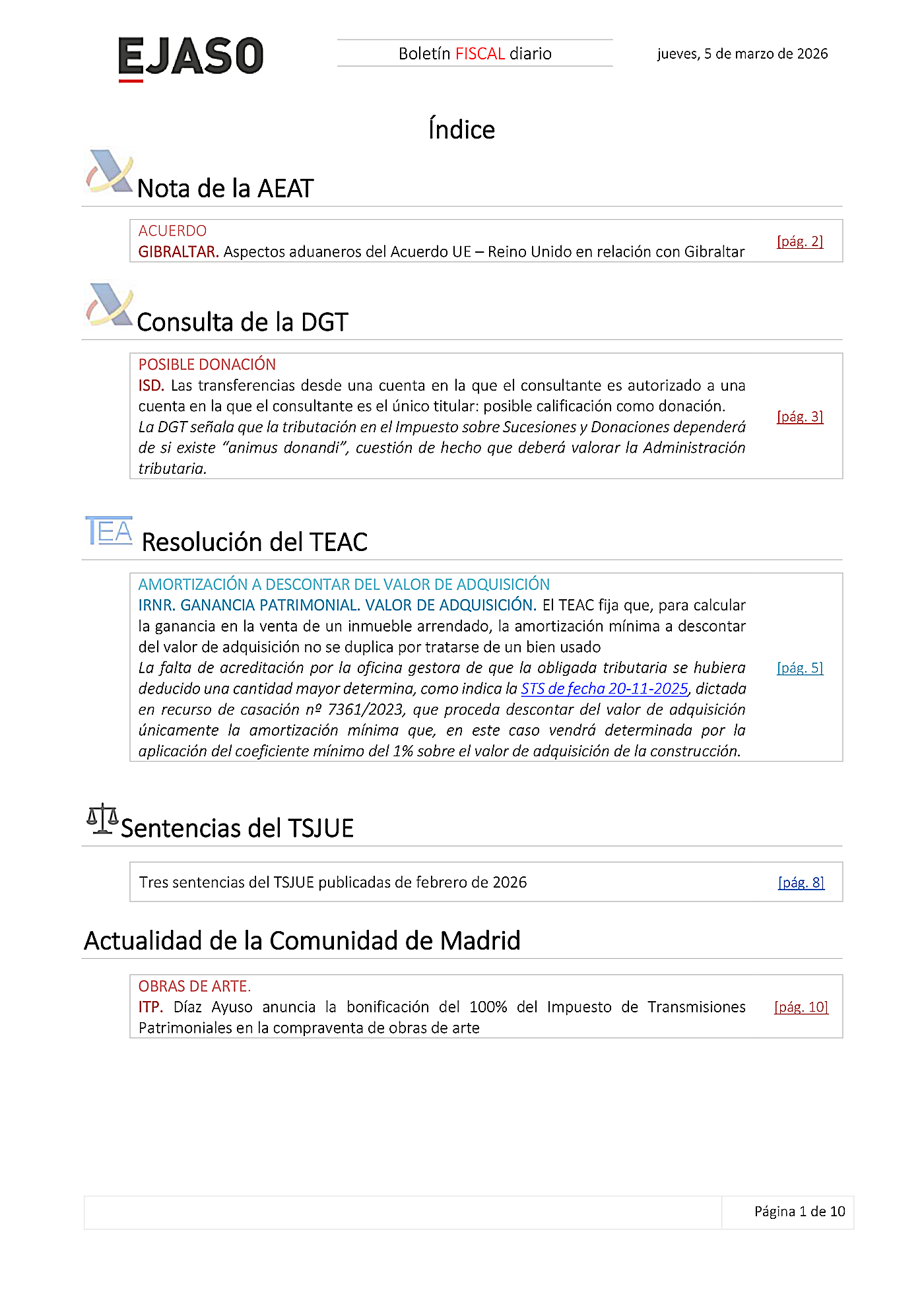 Boletín fiscal 05/03/2026
