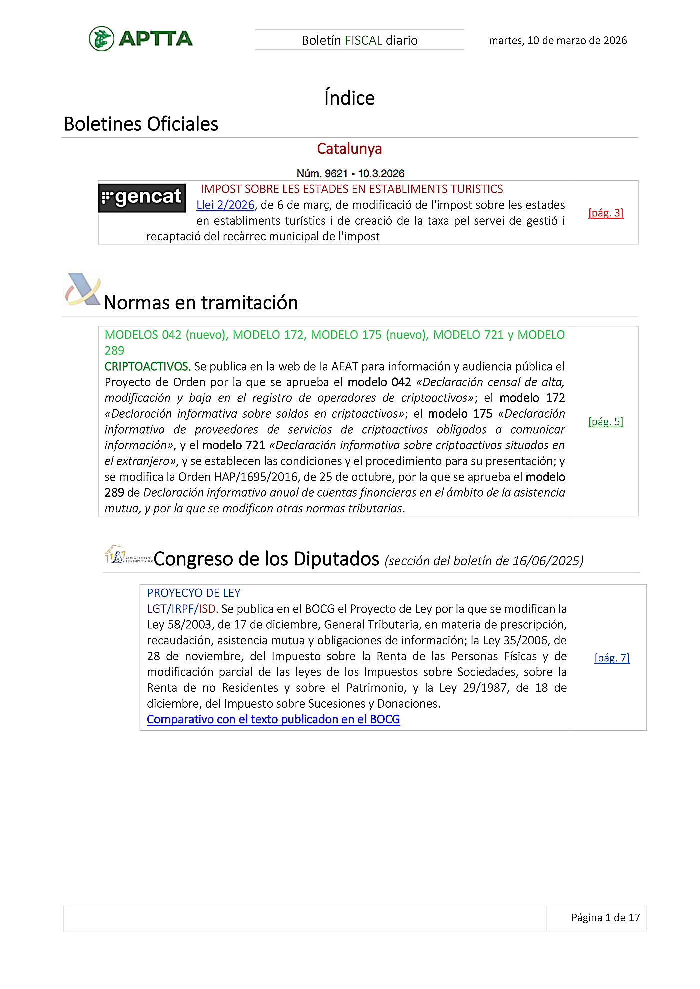 Boletín fiscal 10/03/2026
