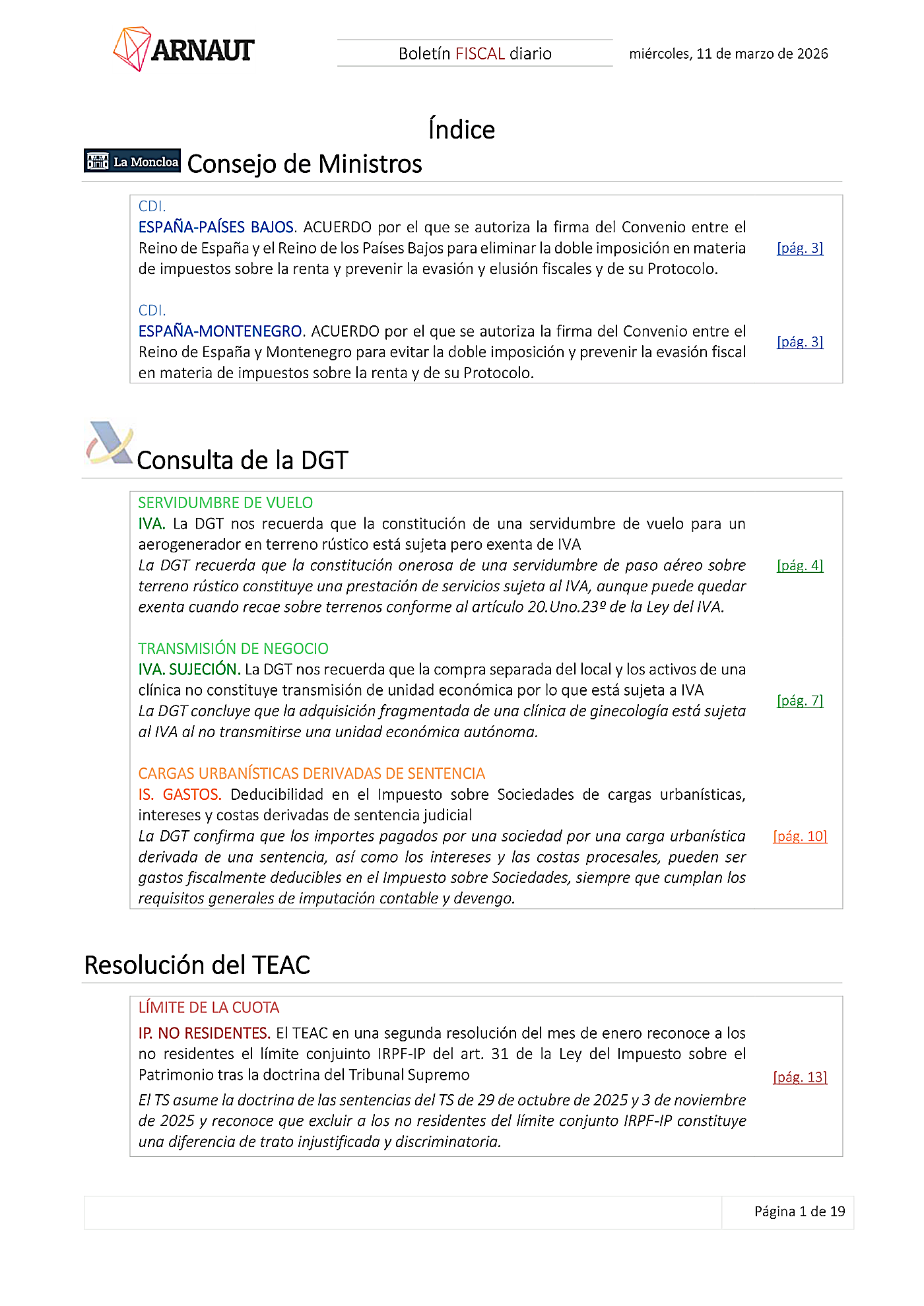 Boletín fiscal 11/03/2026