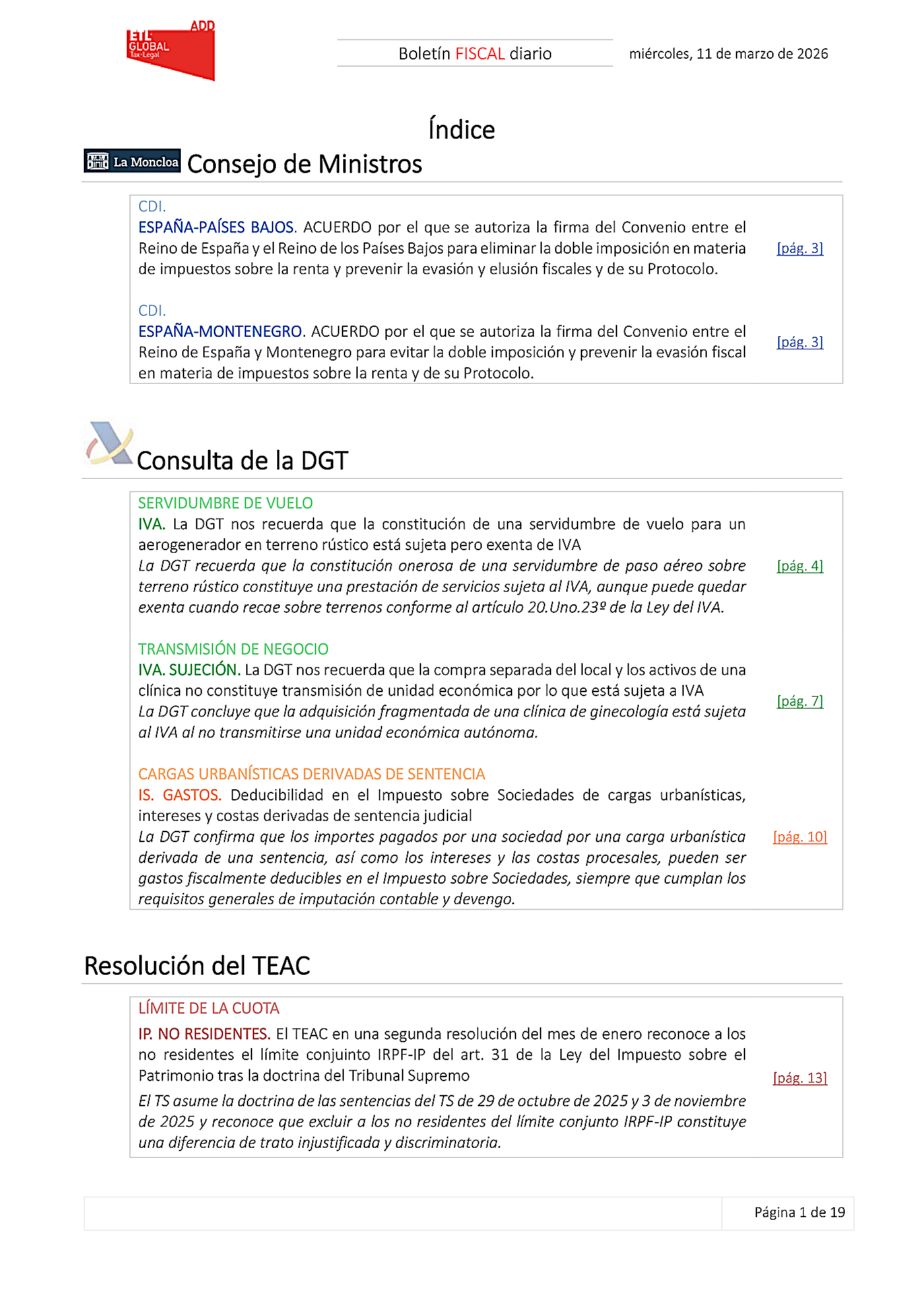 Boletín fiscal 11/03/2026