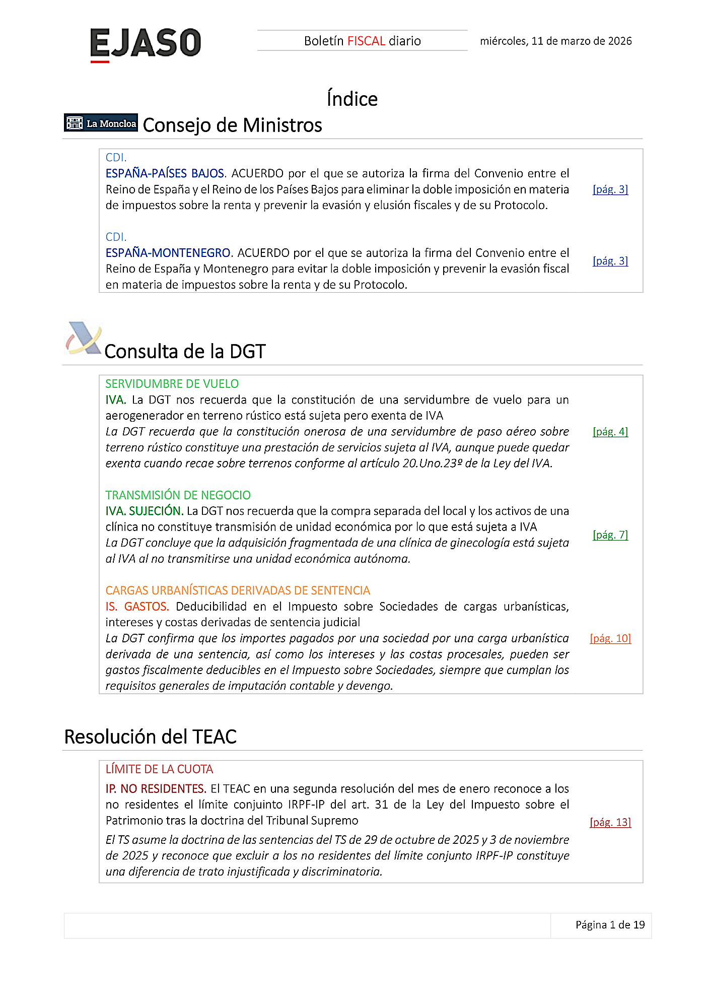 Boletín fiscal 11/03/2026