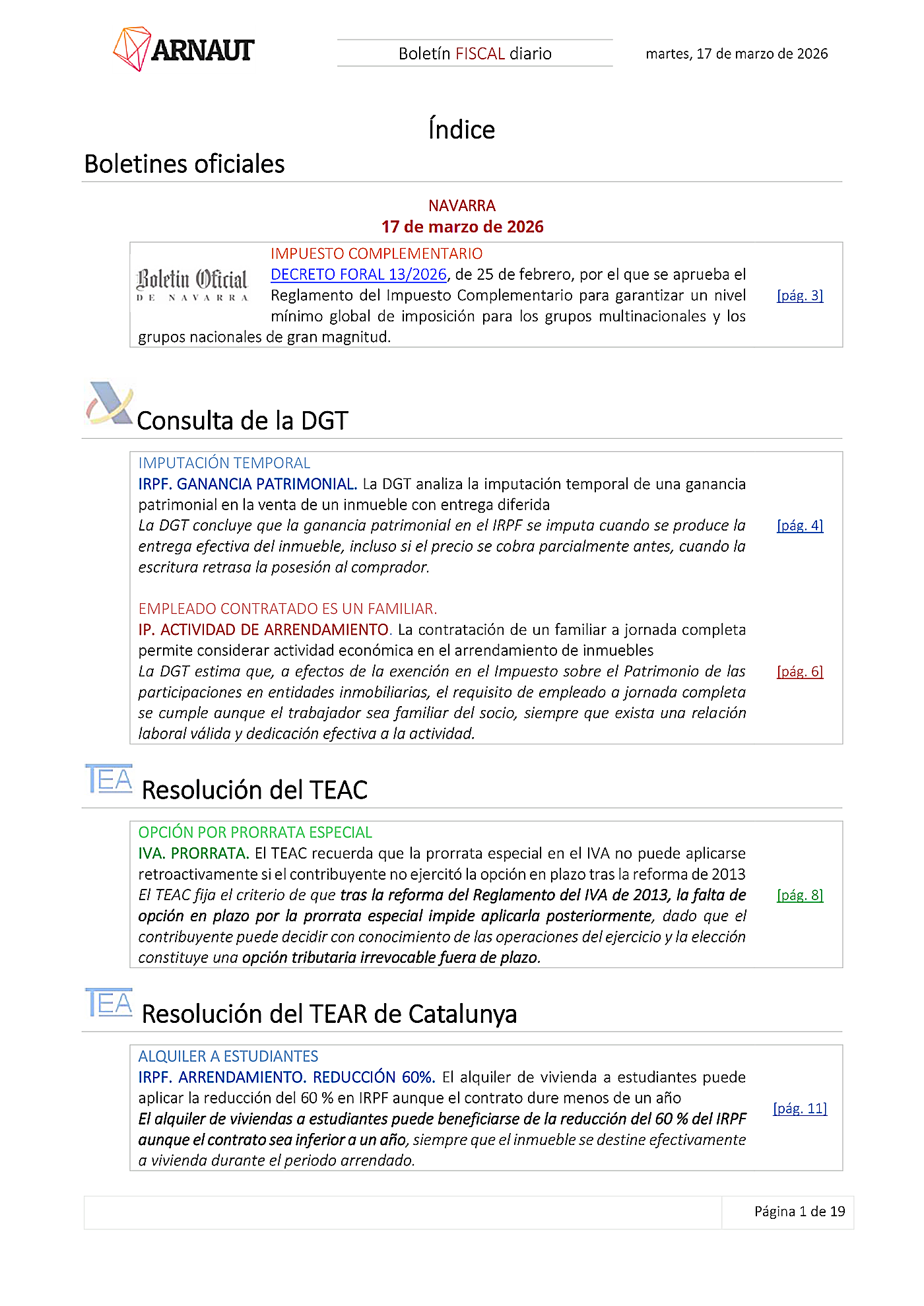 Boletín fiscal 17/03/2026