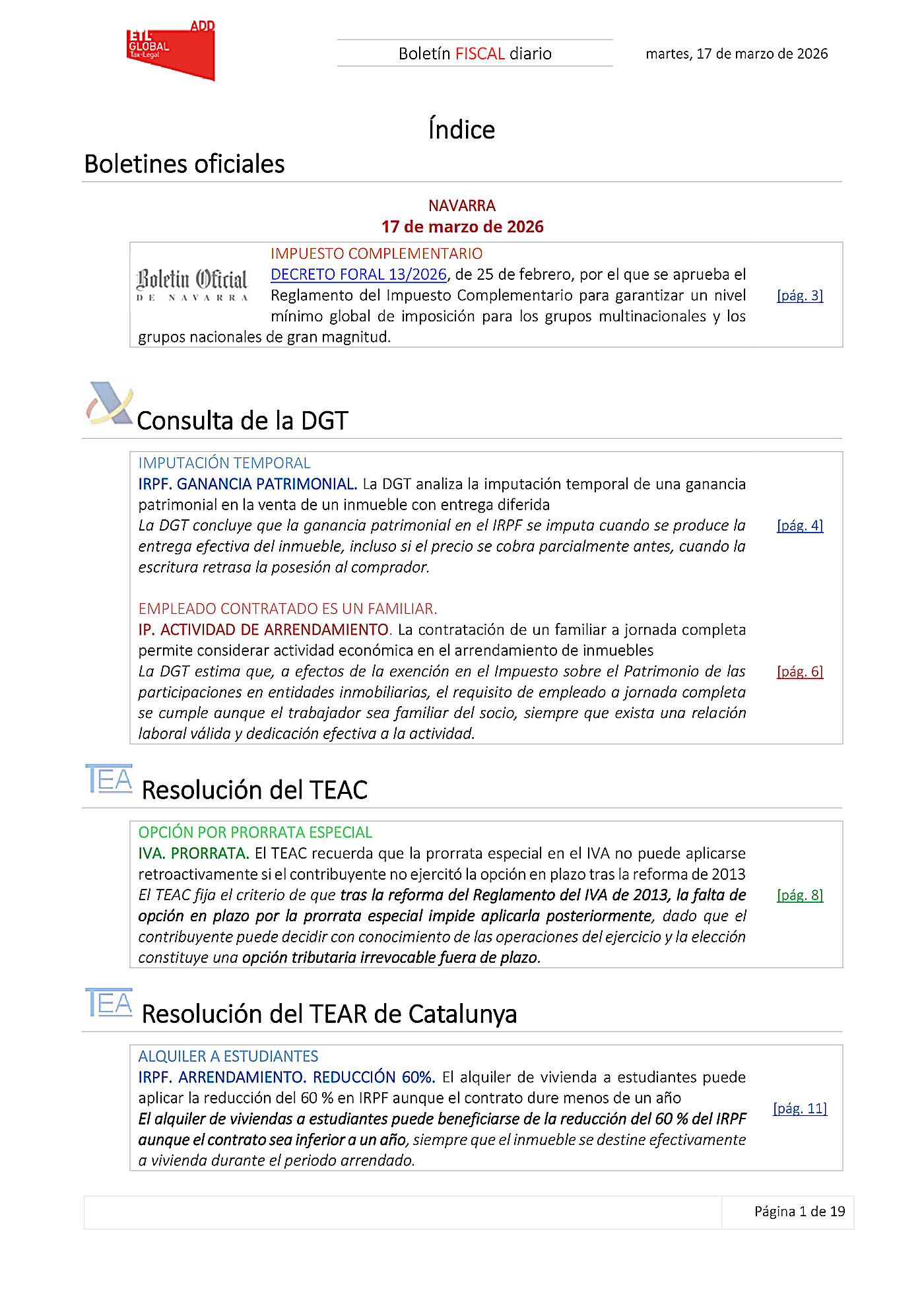 Boletín fiscal 17/03/2026