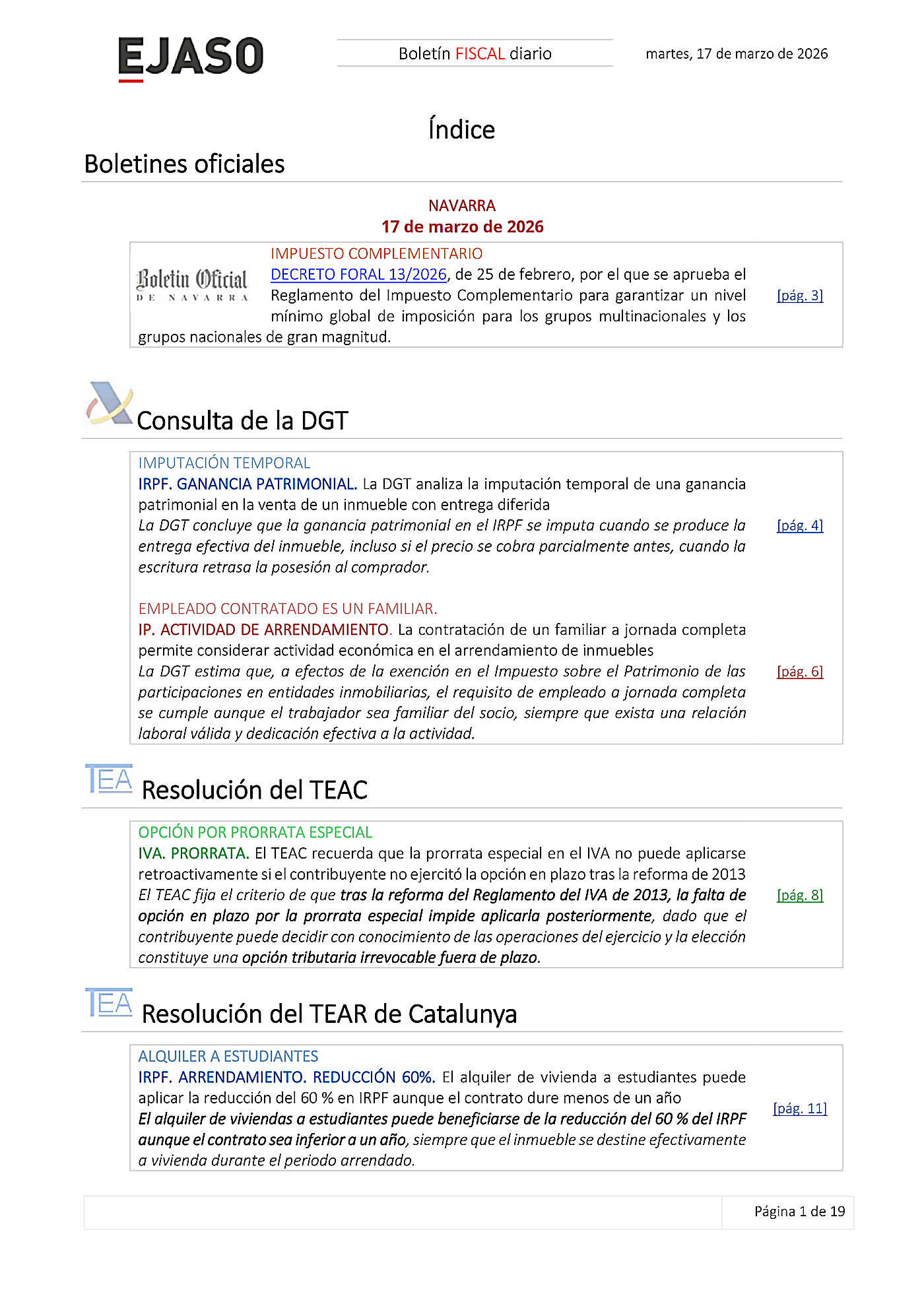 Boletín fiscal 17/03/2026