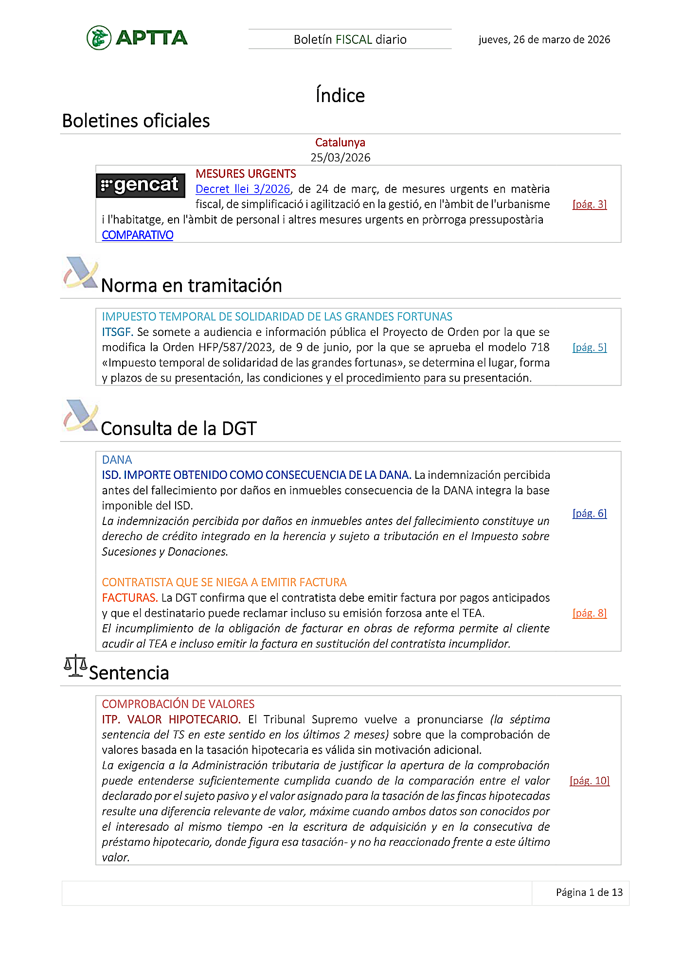 Boletín fiscal 26/03/2026