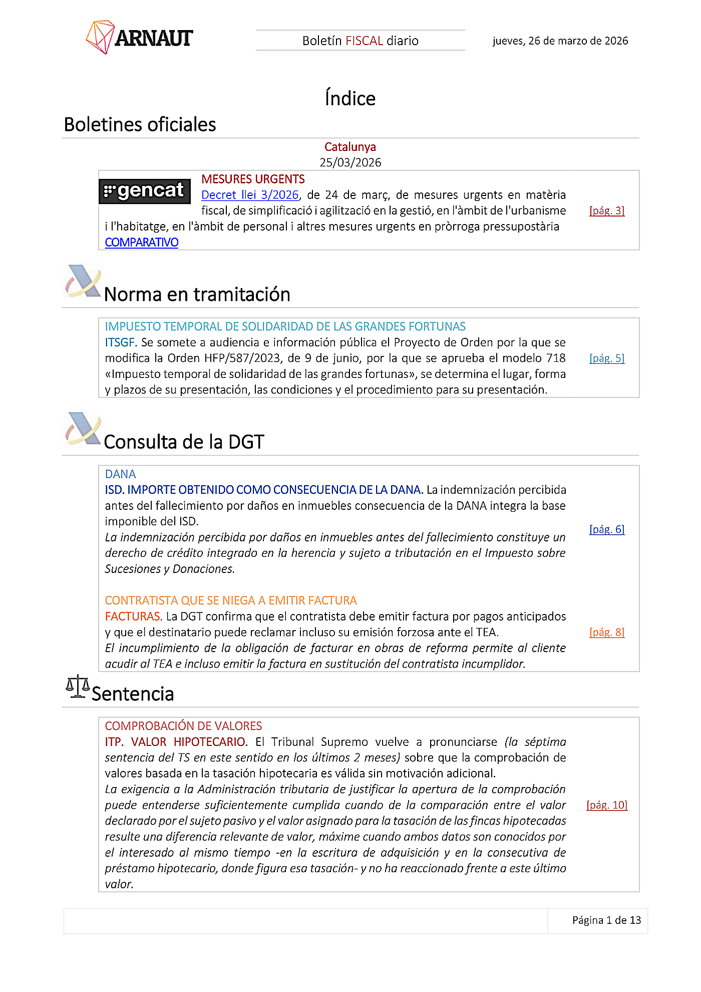 Boletín fiscal 26/03/2026