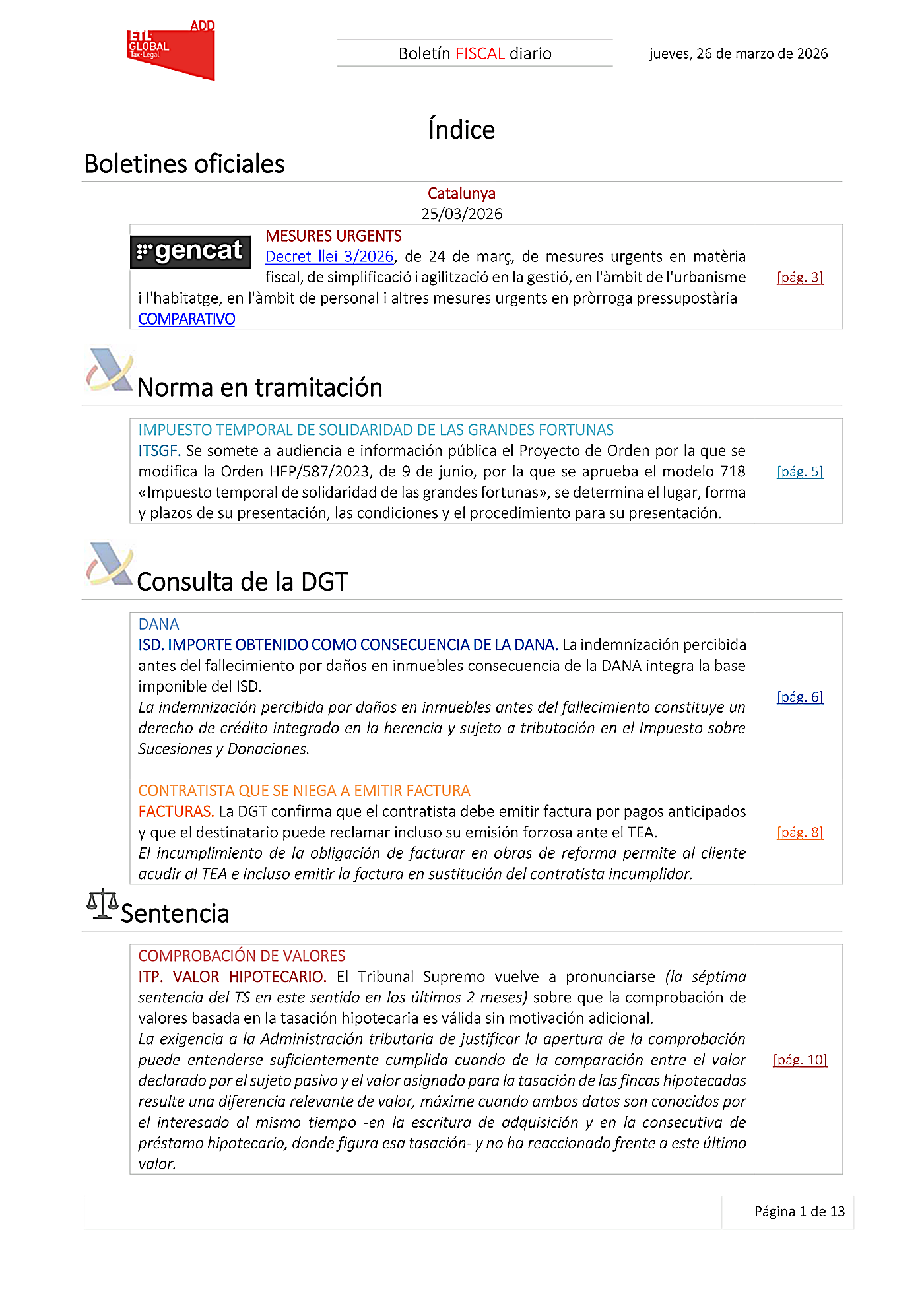 Boletín fiscal 26/03/2026