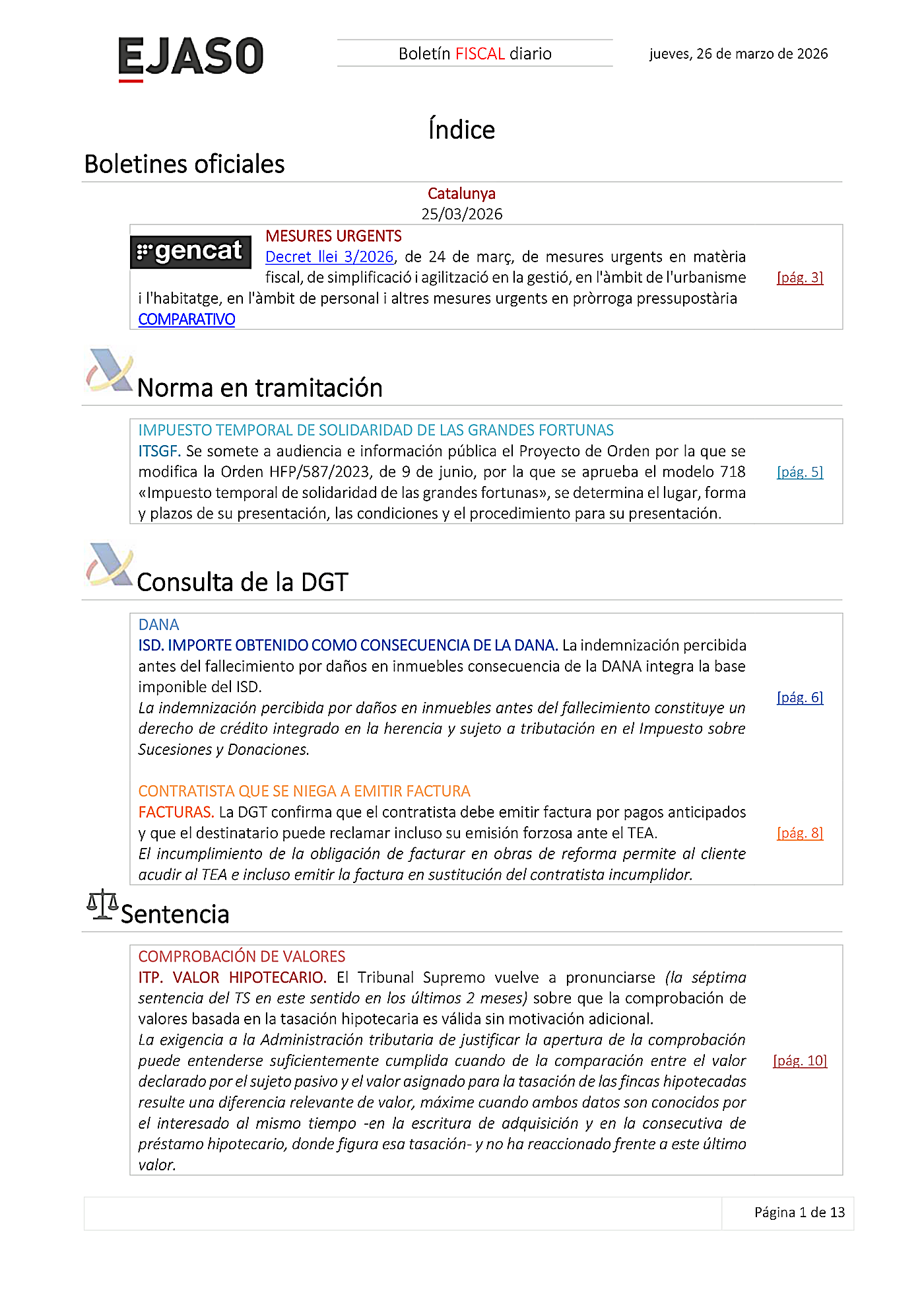 Boletín fiscal 26/03/2026
