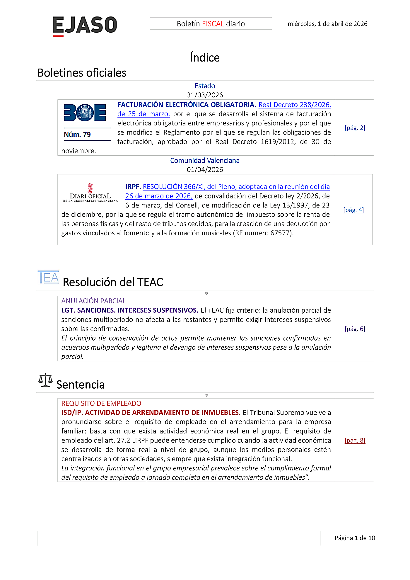 Boletín fiscal 01/04/2026