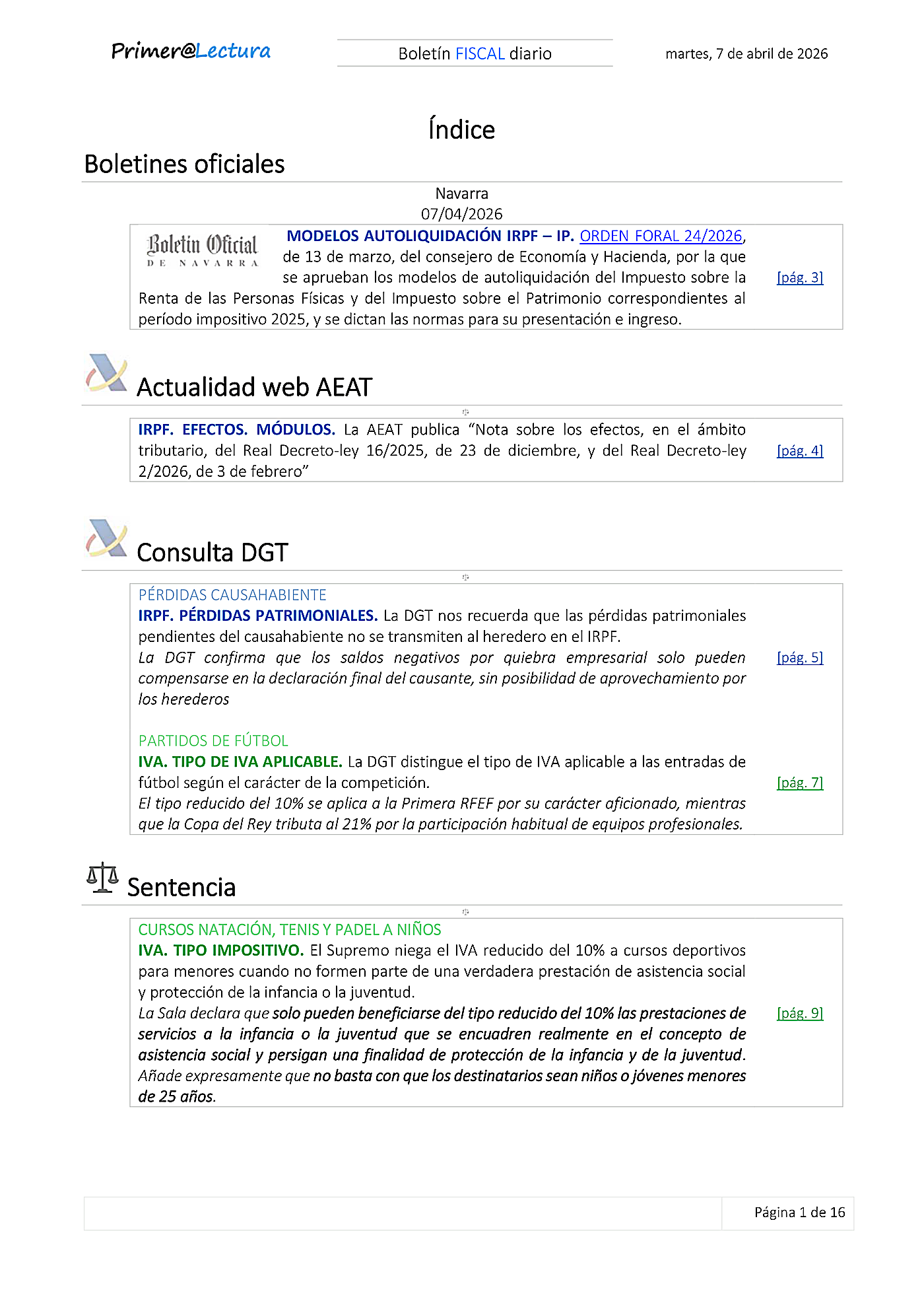 Boletín fiscal 07/04/2026