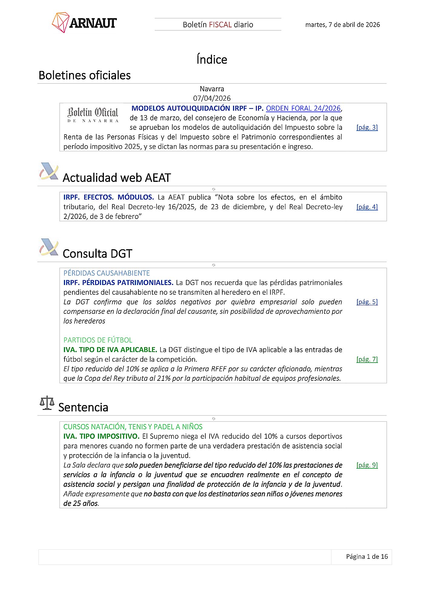 Boletín fiscal 07/04/2026