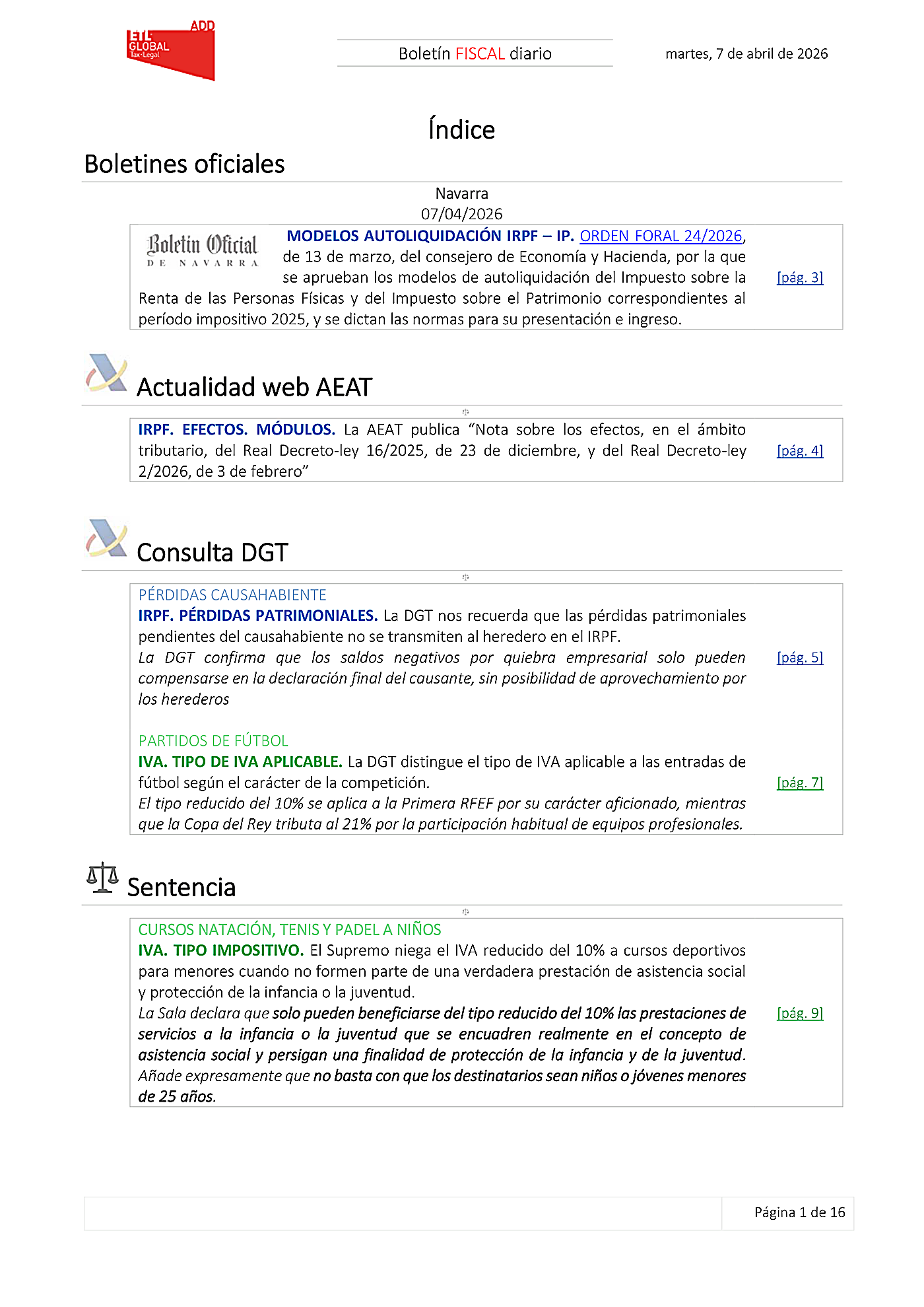 Boletín fiscal 07/04/2026