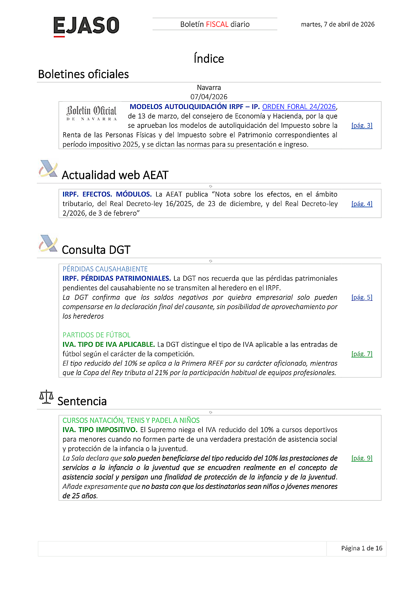 Boletín fiscal 07/04/2026