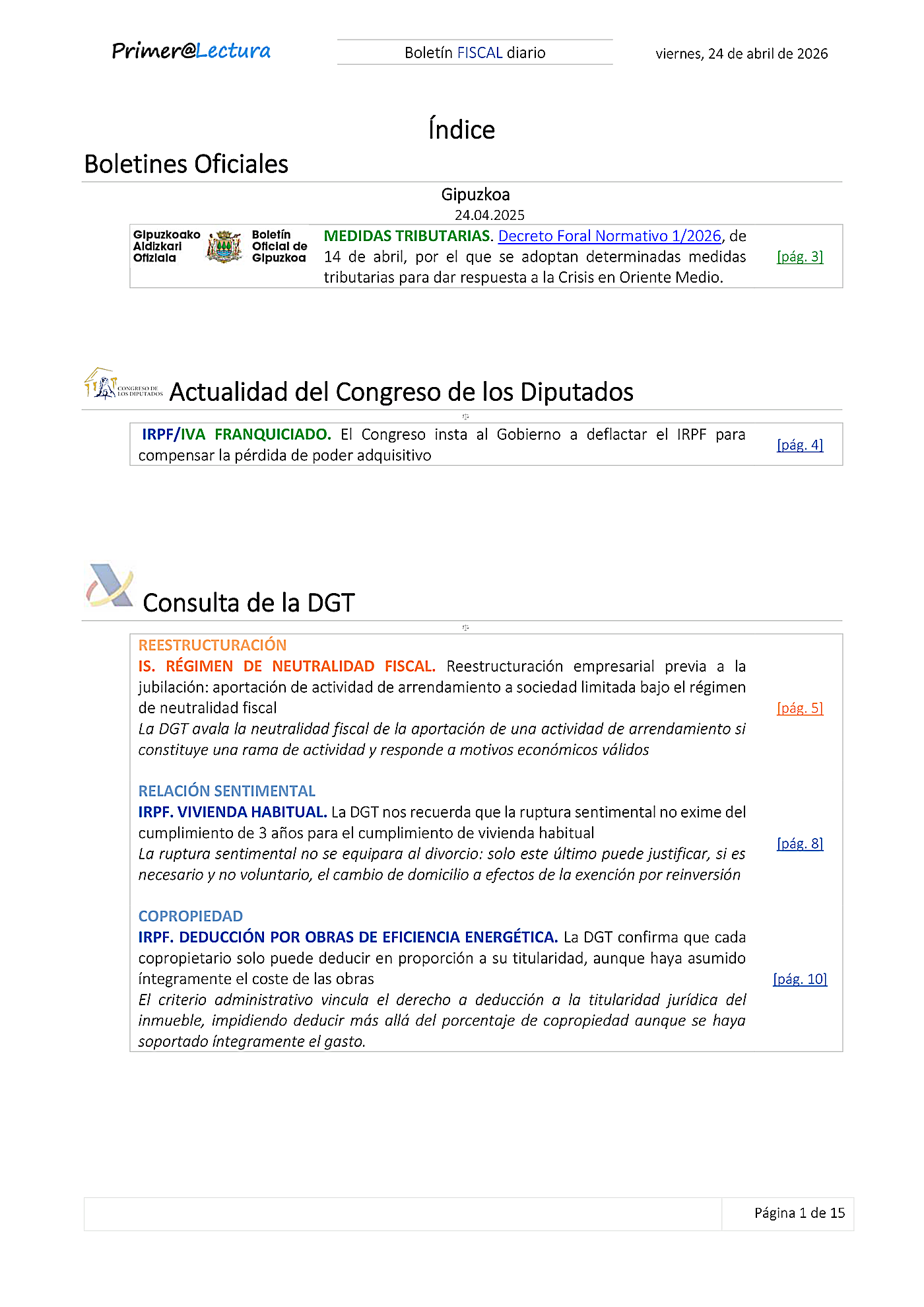 Boletín fiscal 24/04/2026