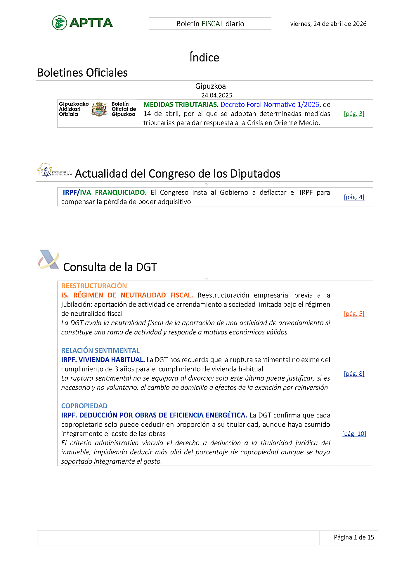 Boletín fiscal 24/04/2026
