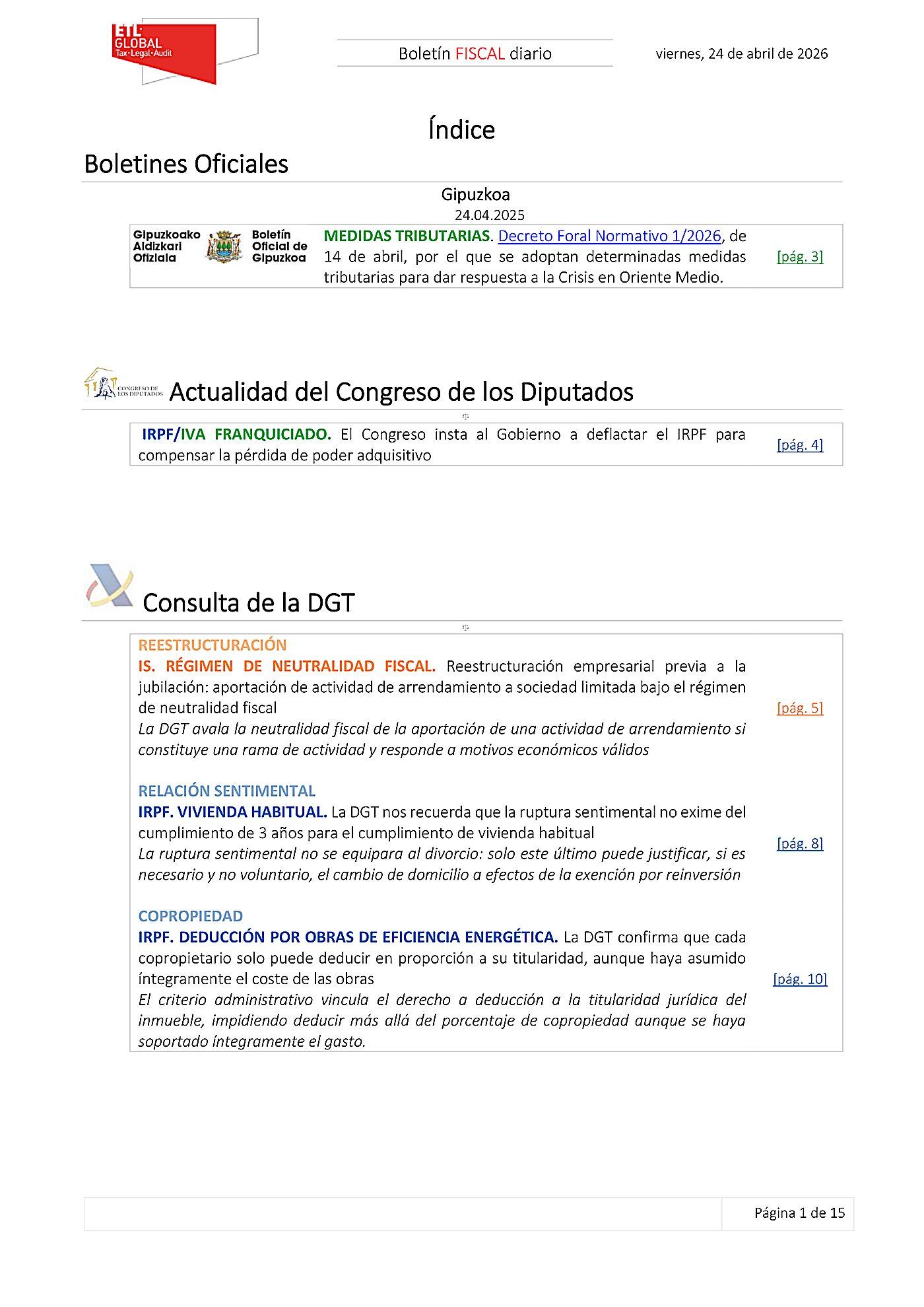 Boletín fiscal 24/04/2026