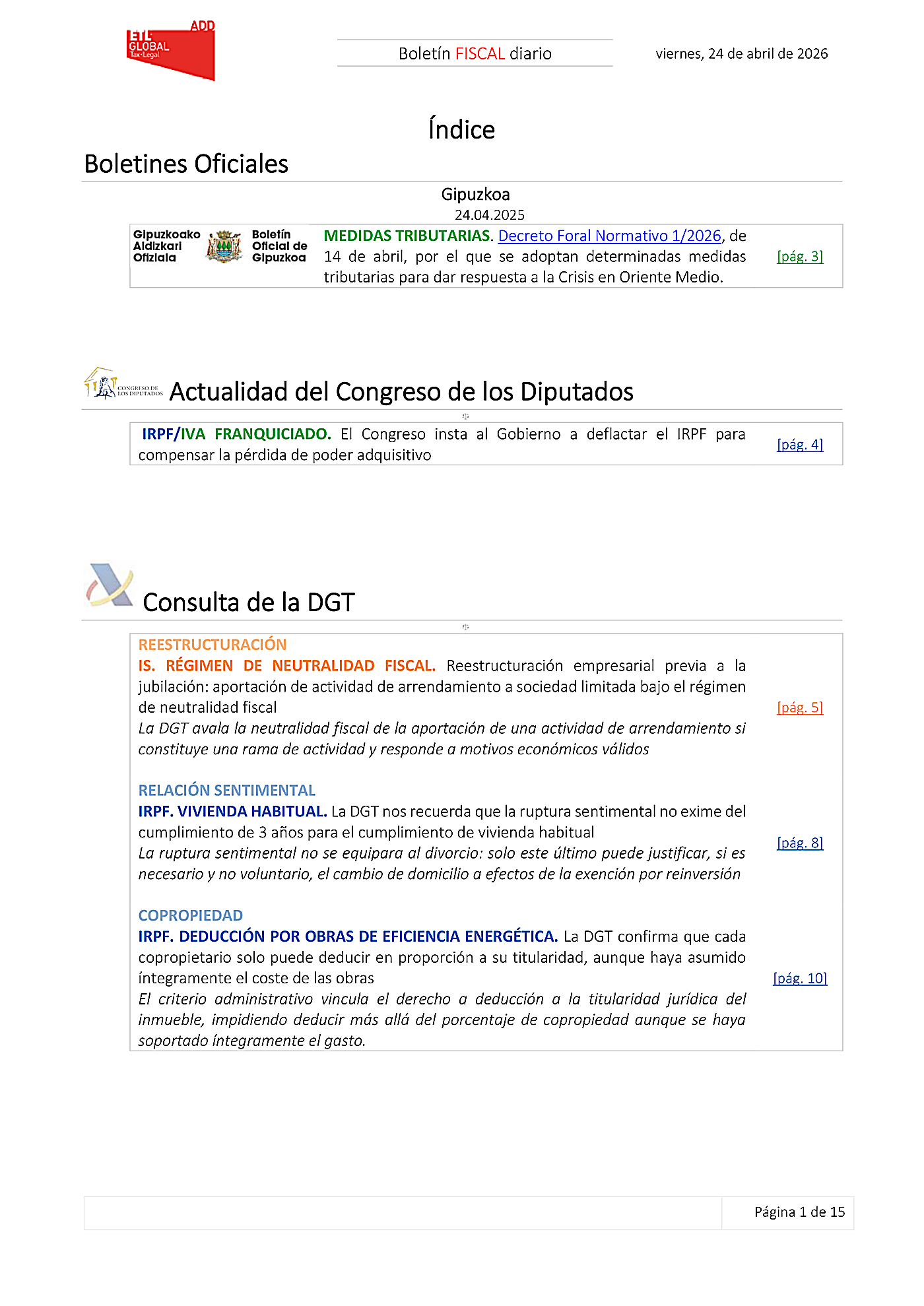 Boletín fiscal 24/04/2026