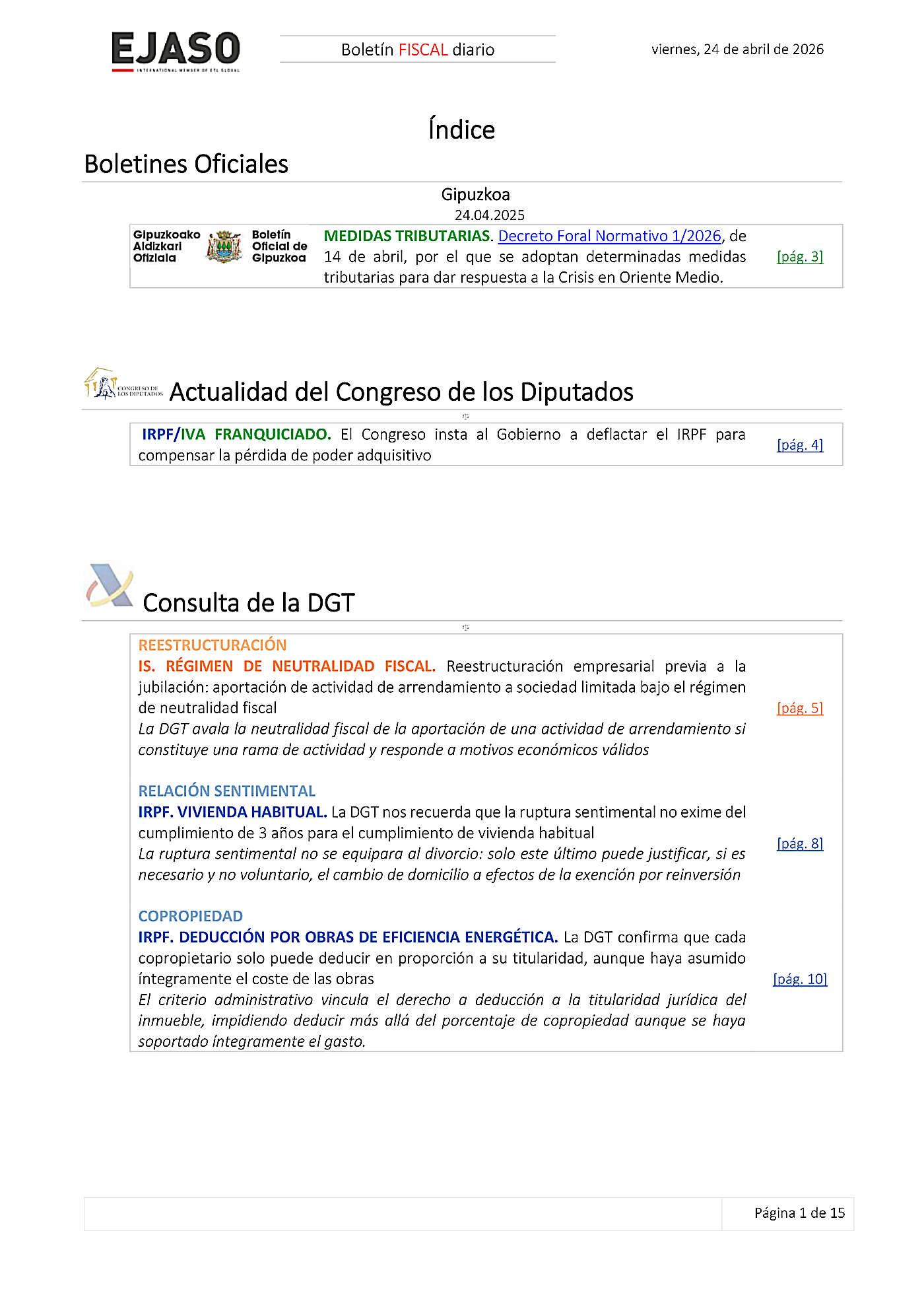 Boletín fiscal 24/04/2026