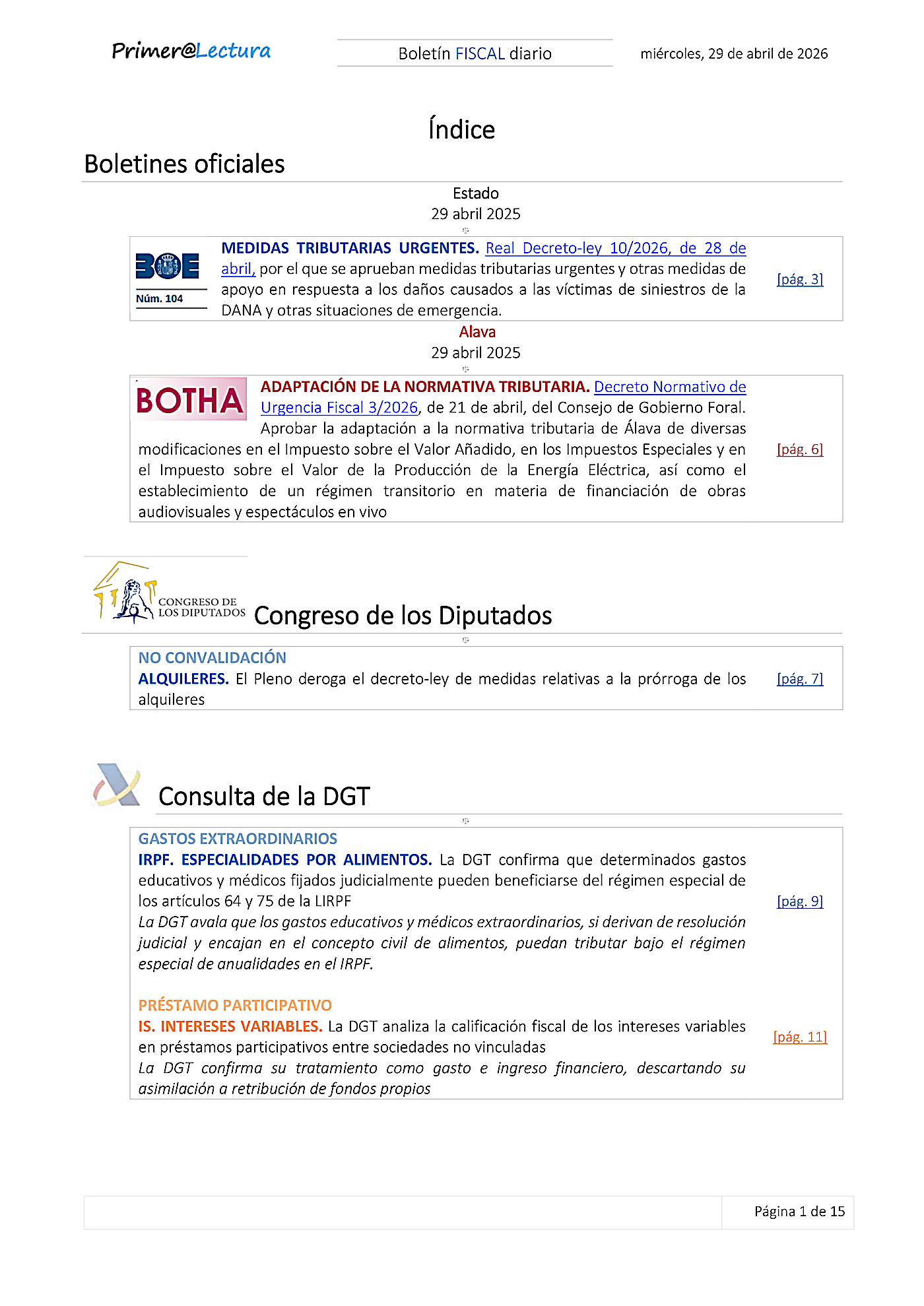 Boletín fiscal 29/04/2026
