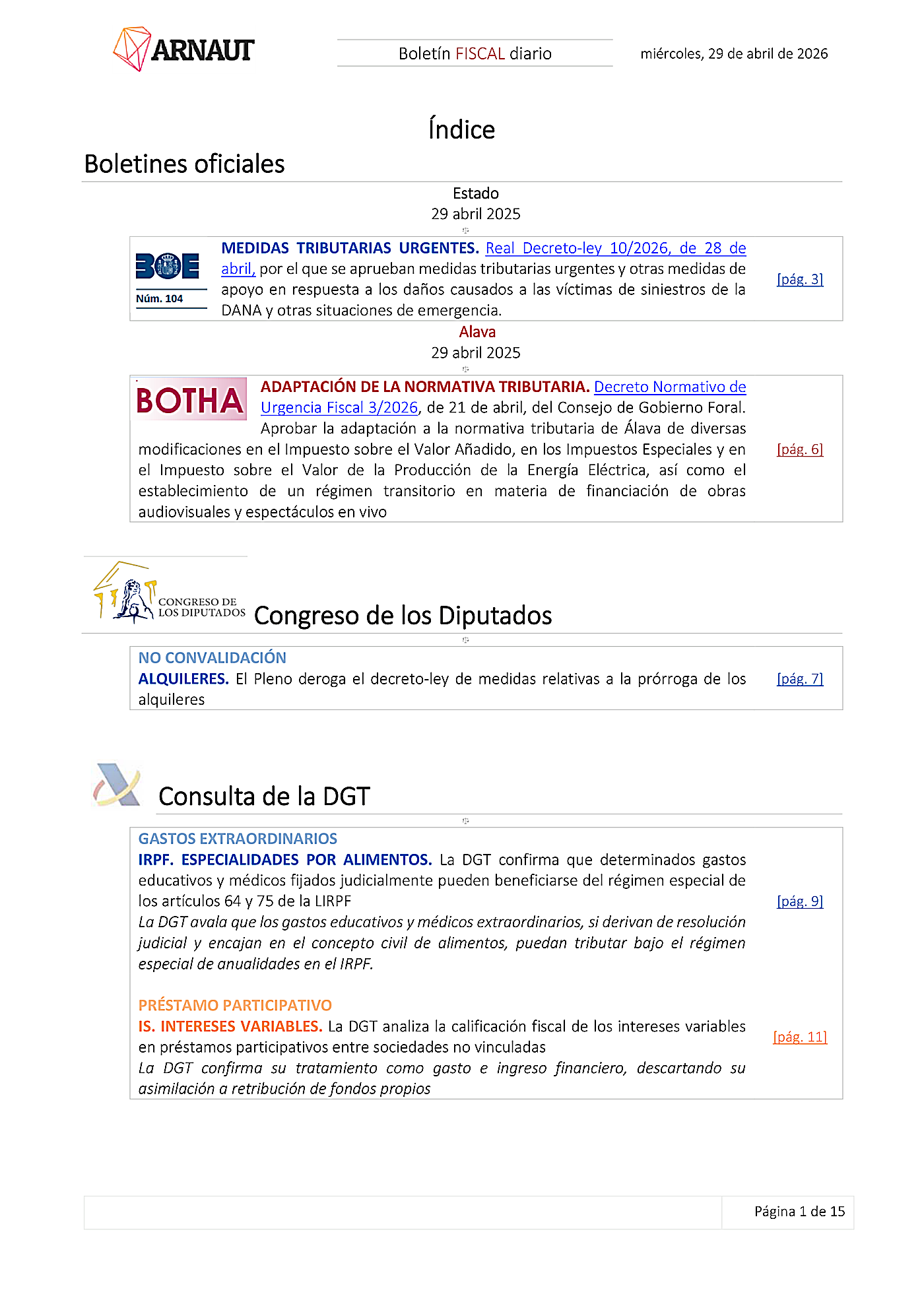 Boletín fiscal 29/04/2026