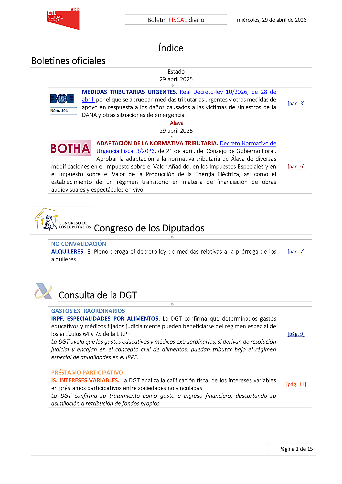 Boletín fiscal 29/04/2026