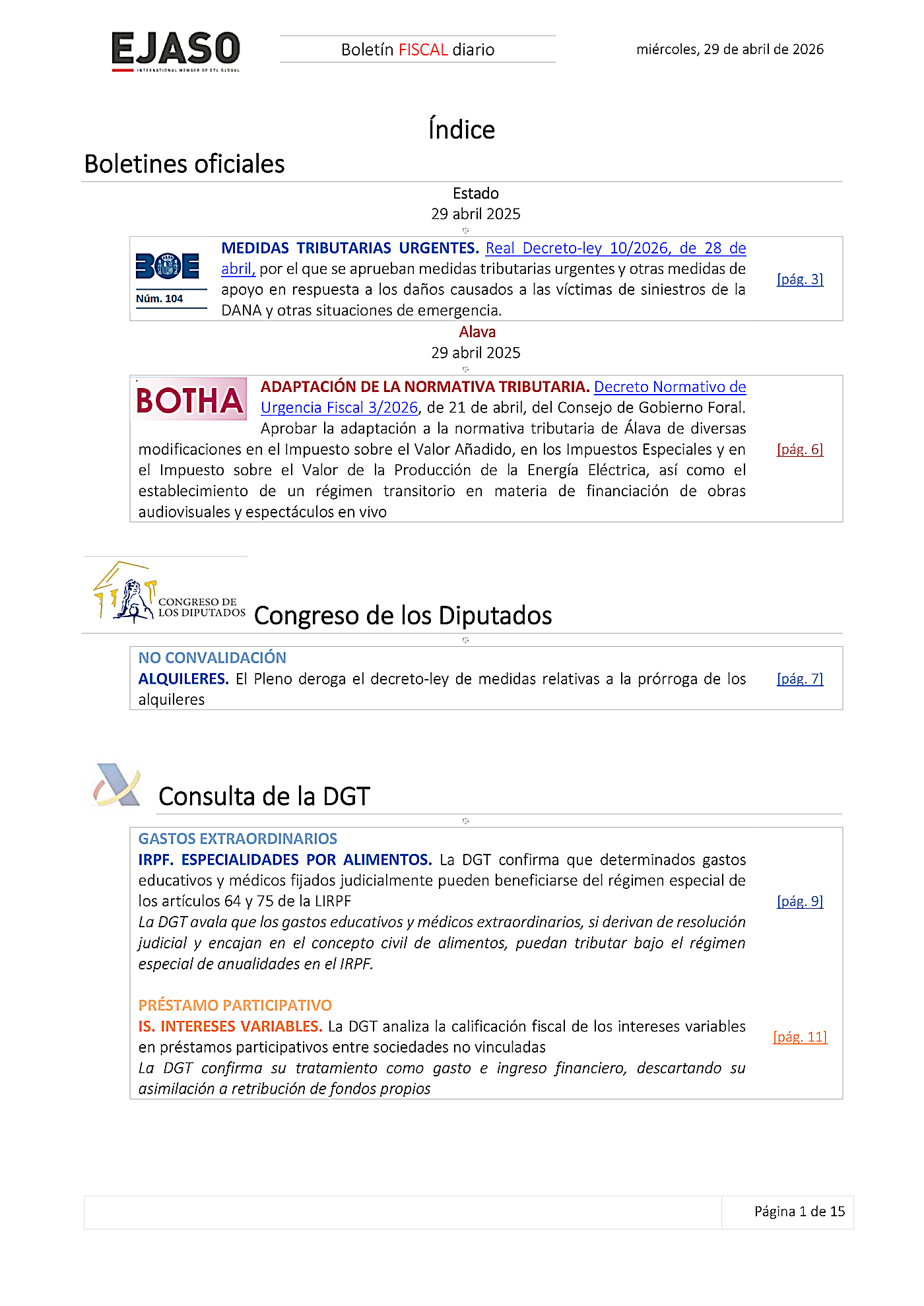Boletín fiscal 29/04/2026