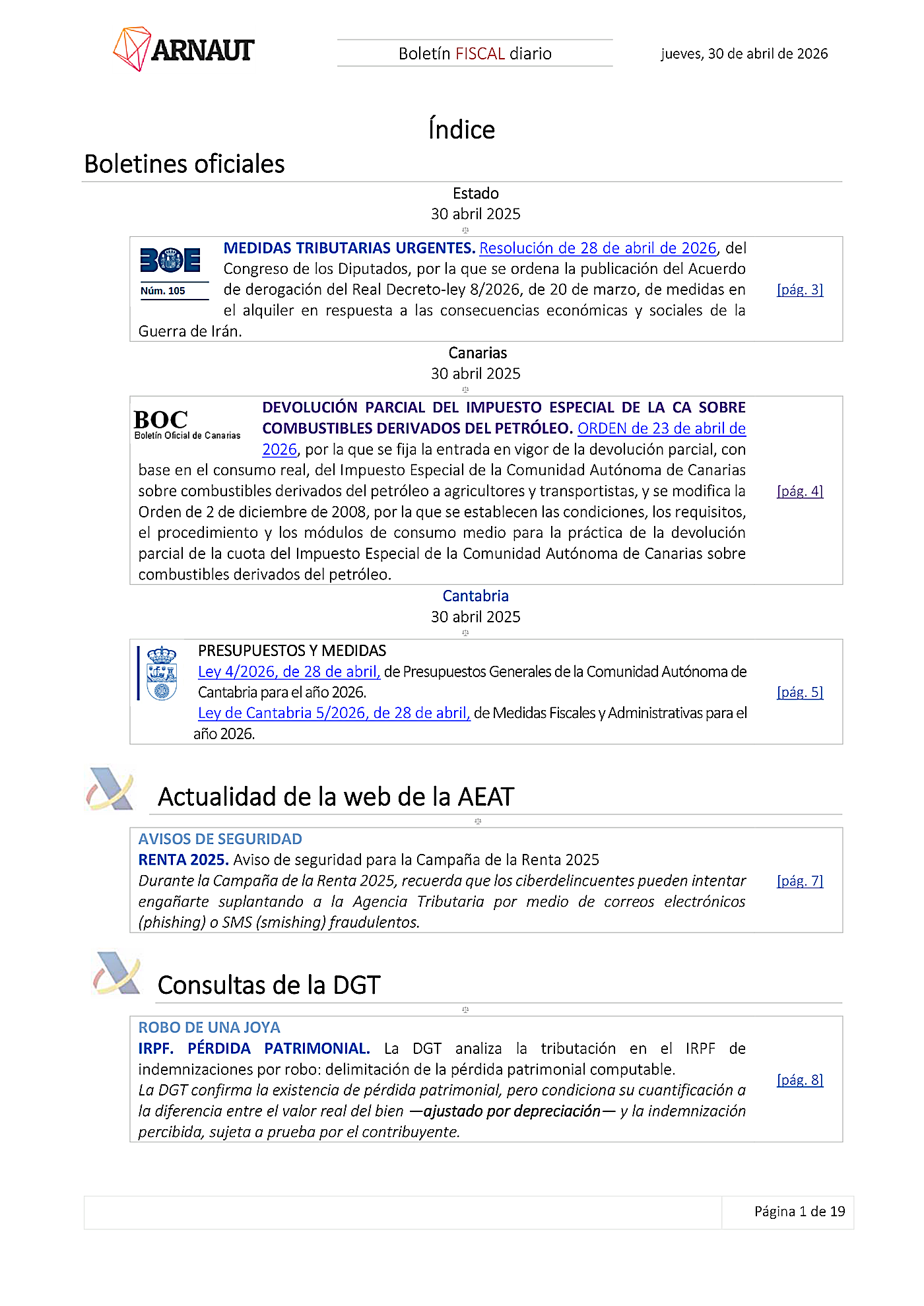 Boletín fiscal 30/04/2026