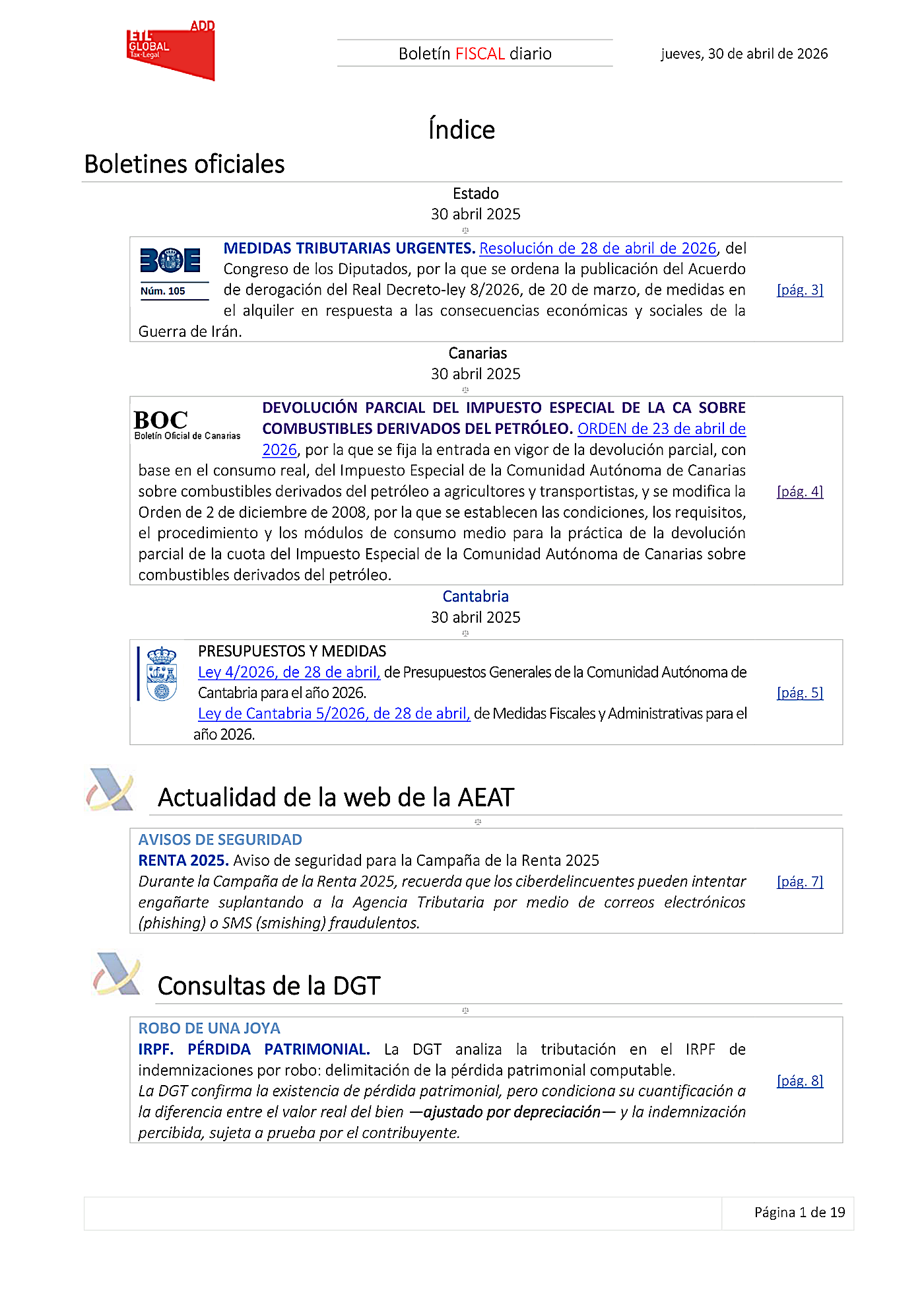 Boletín fiscal 30/04/2026