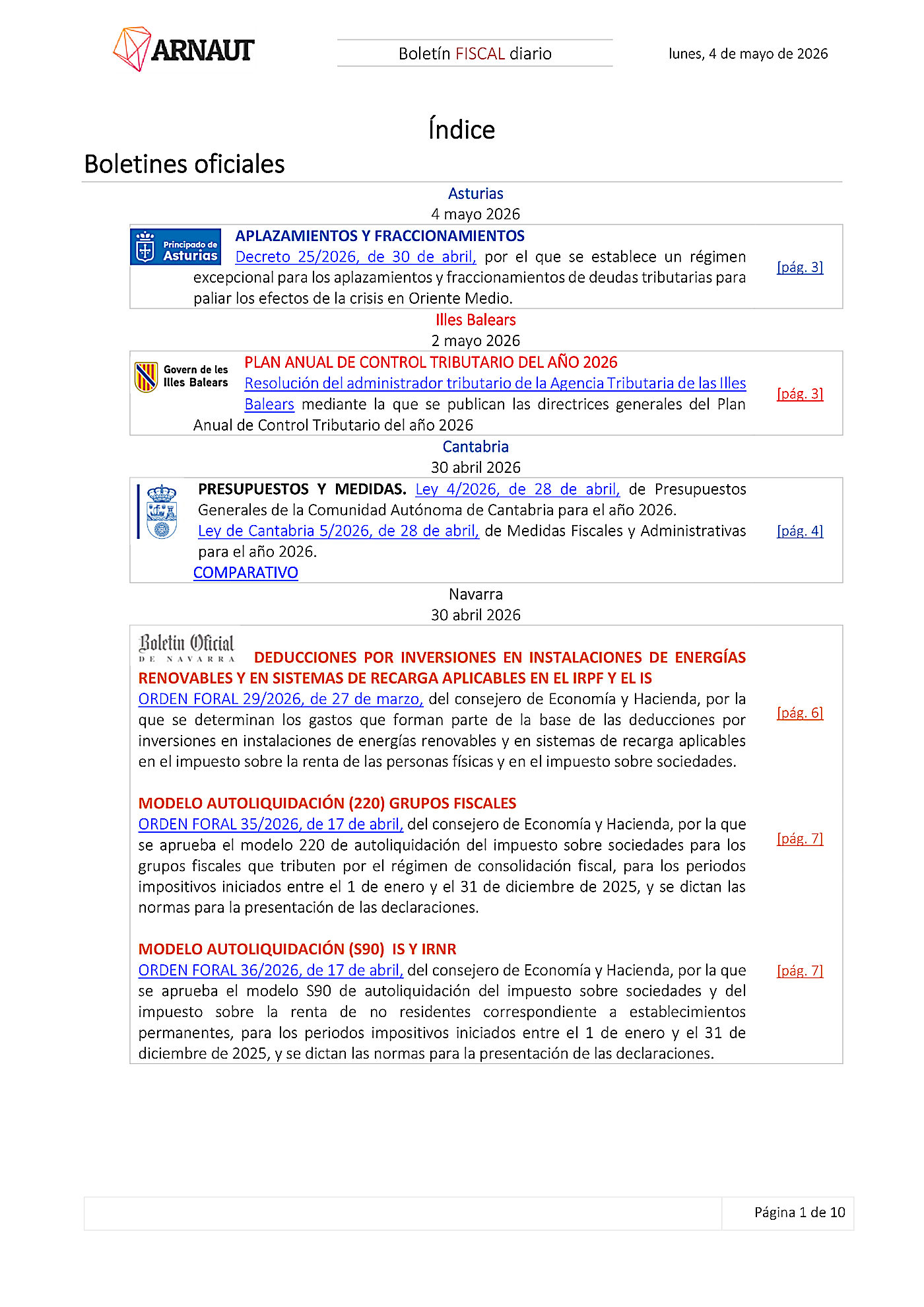 Boletín fiscal 04/05/2026