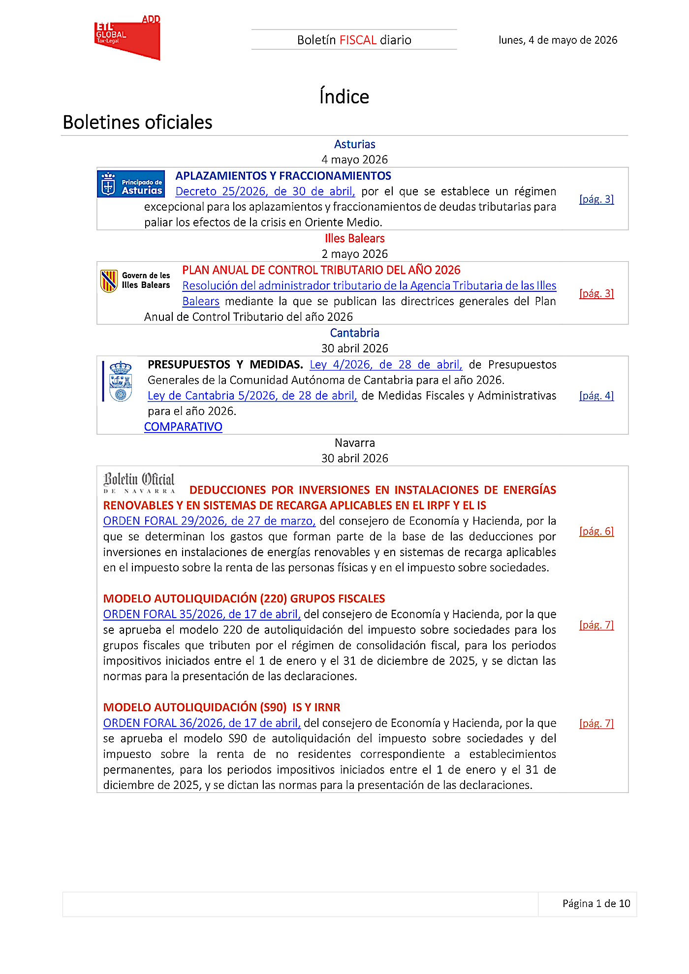 Boletín fiscal 04/05/2026