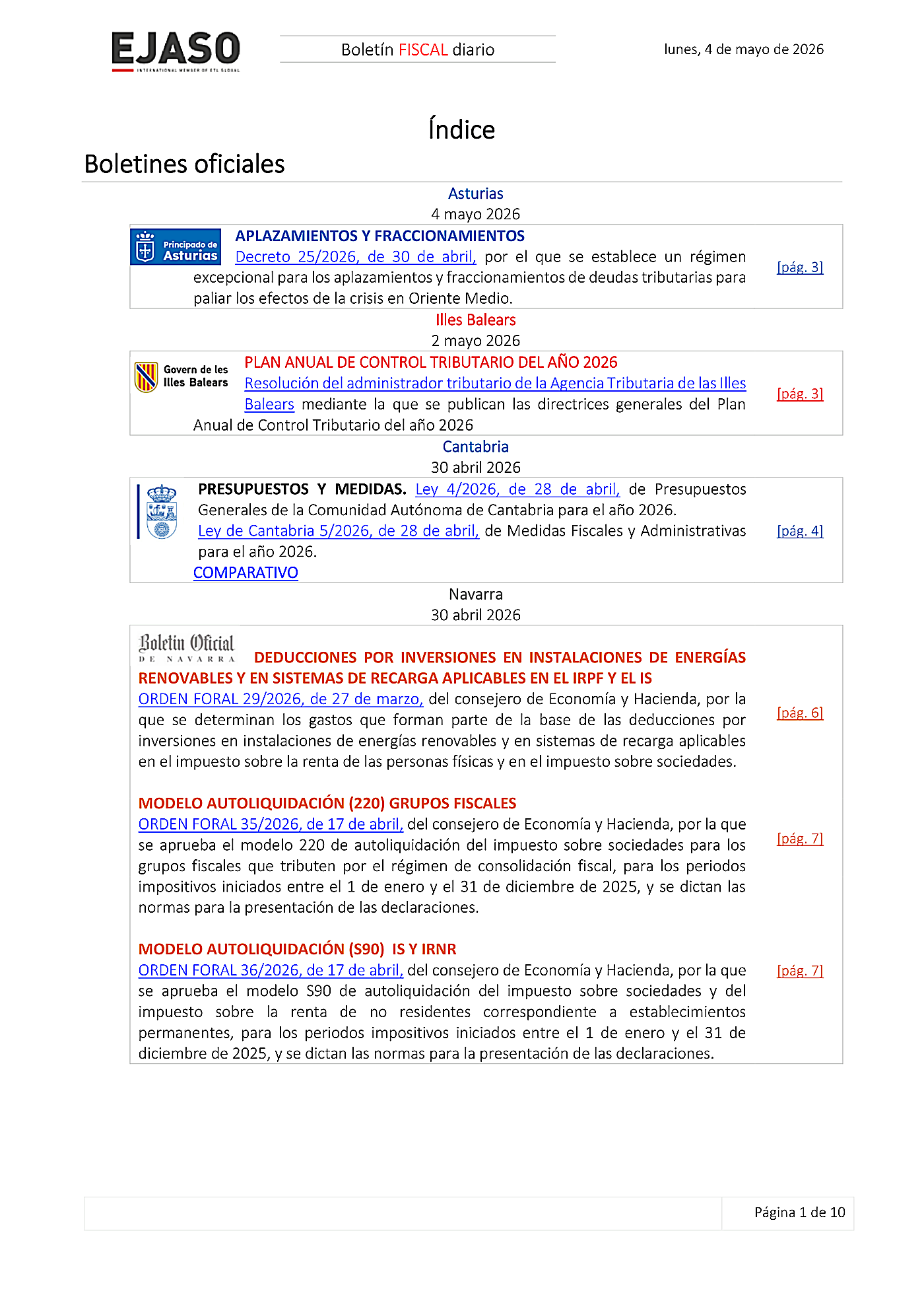 Boletín fiscal 04/05/2026