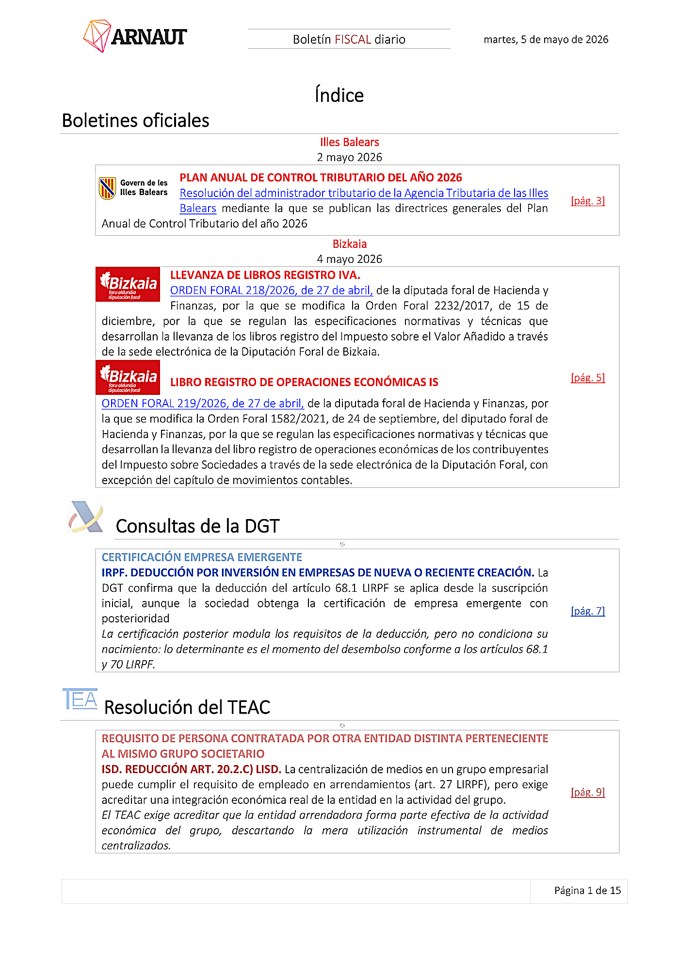 Boletín fiscal 05/05/2026