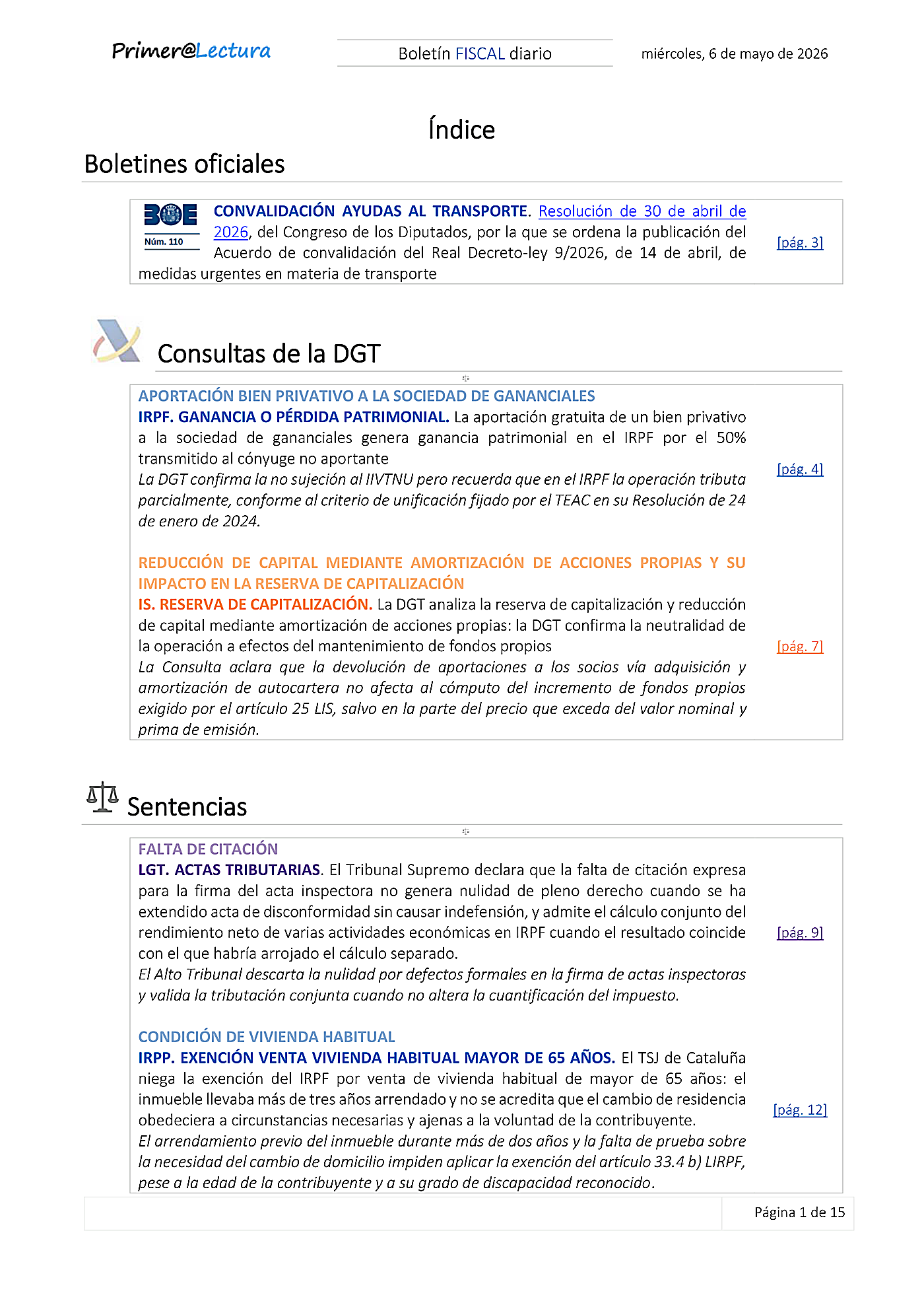 Boletín fiscal 06/05/2026