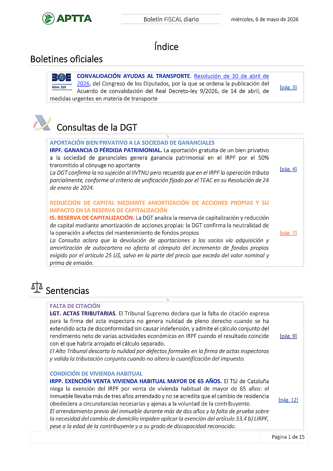 Boletín fiscal 06/05/2026