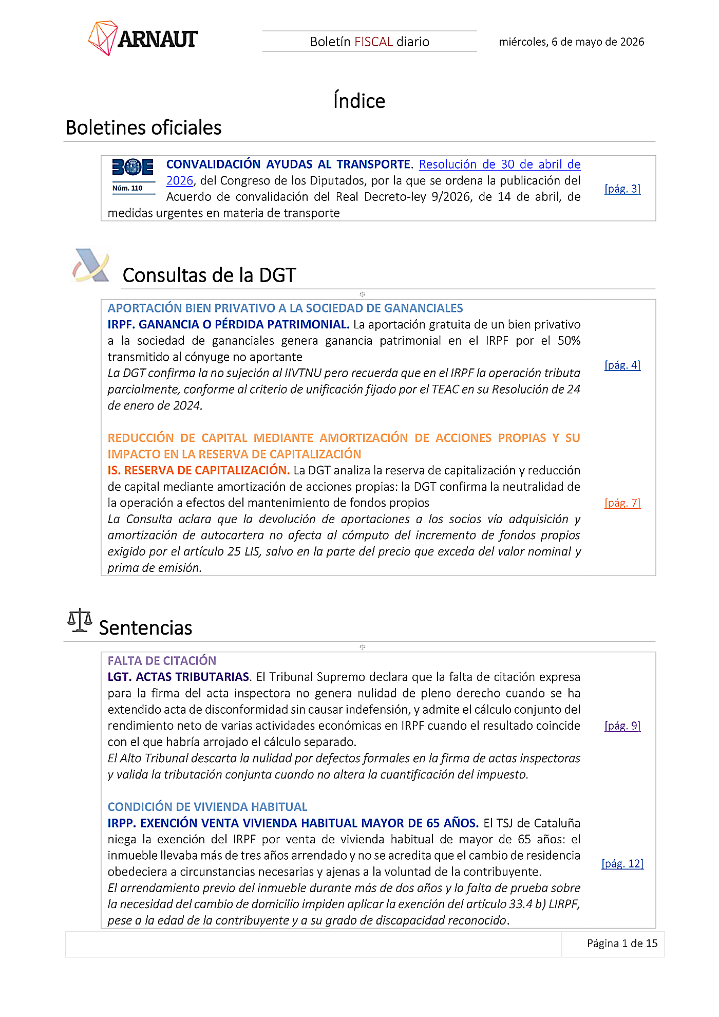 Boletín fiscal 06/05/2026