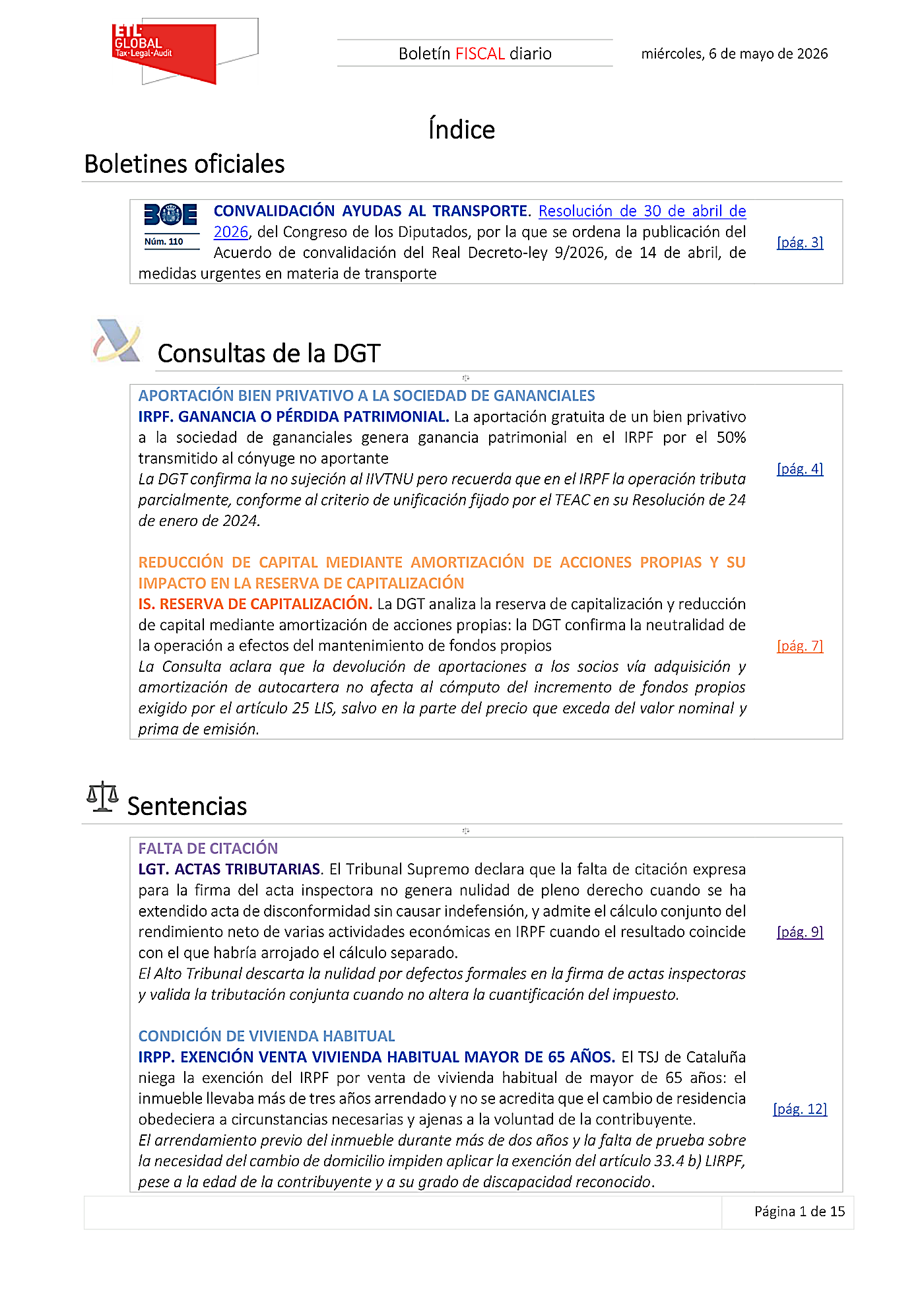 Boletín fiscal 06/05/2026