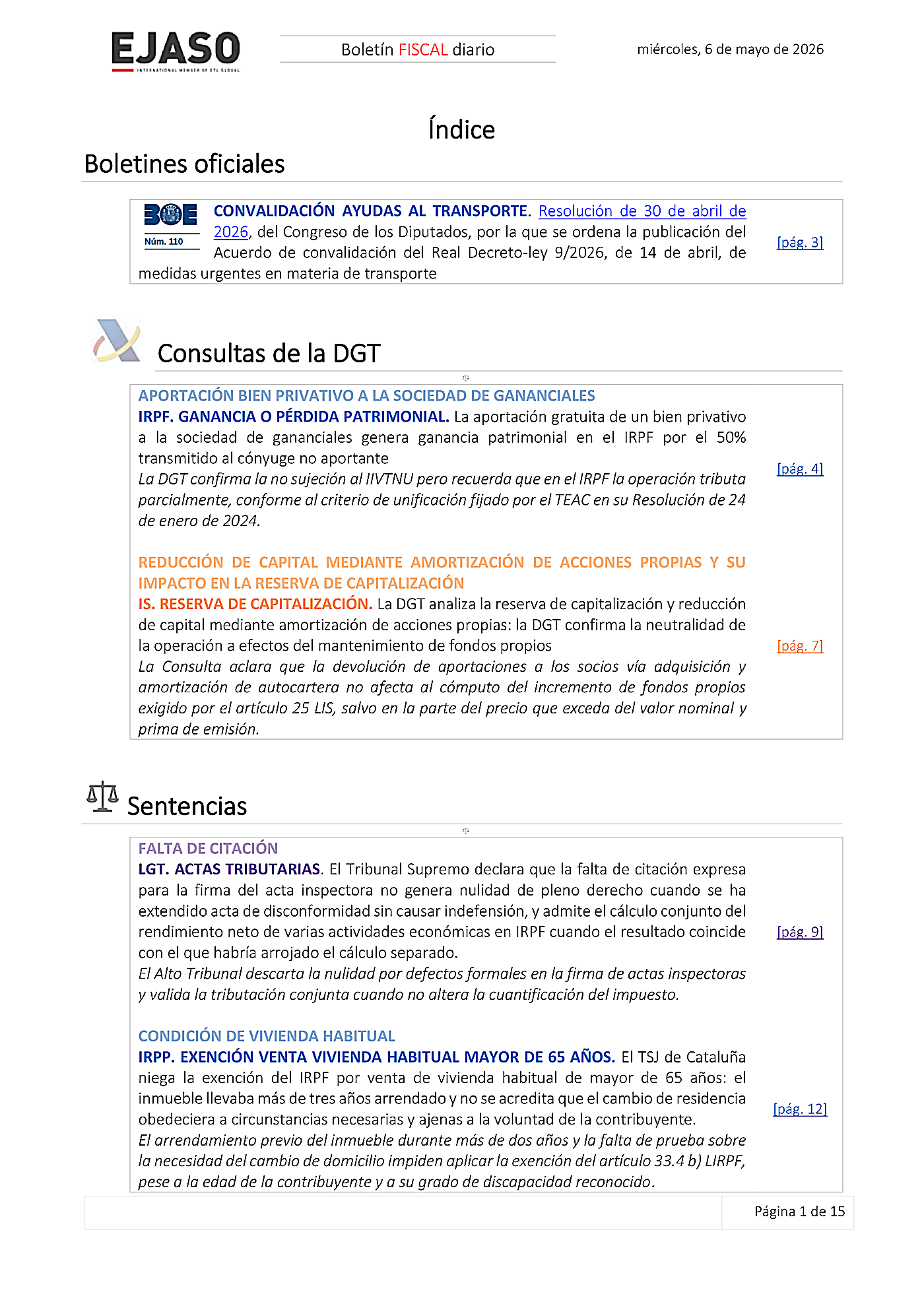 Boletín fiscal 06/05/2026