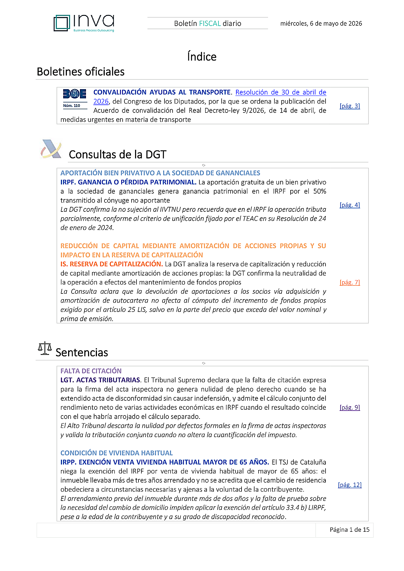 Boletín fiscal 06/05/2026
