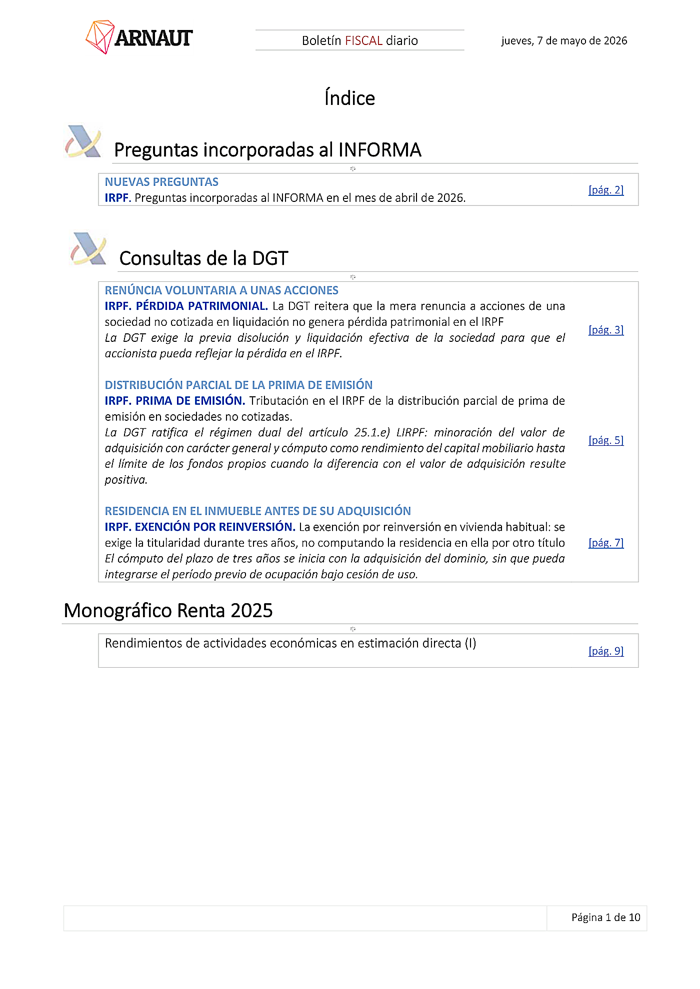 Boletín fiscal 07/05/2026