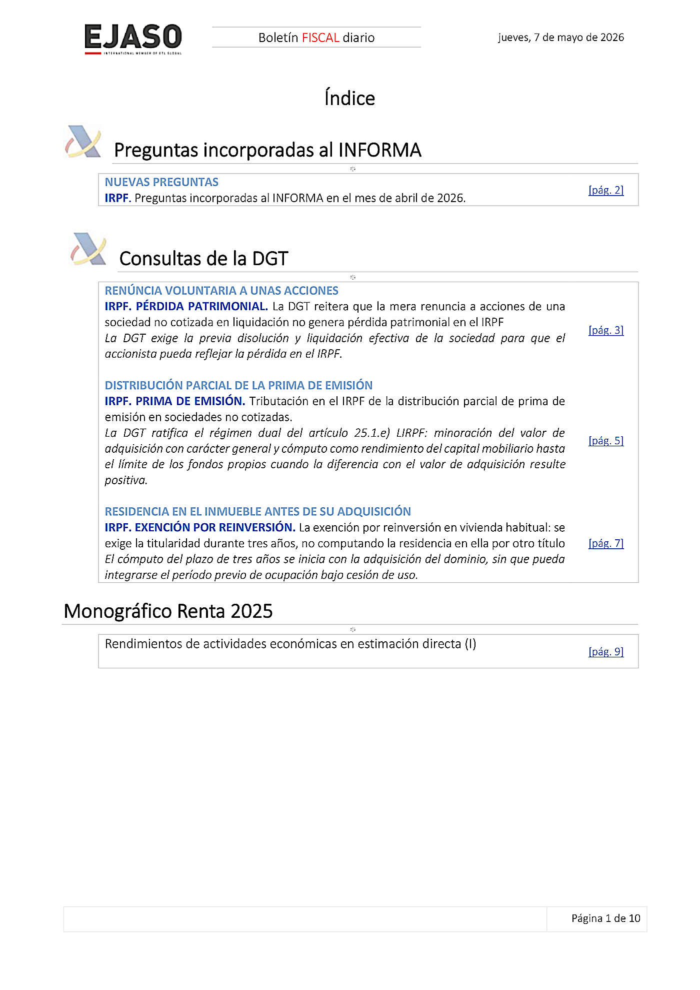Boletín fiscal 07/05/2026