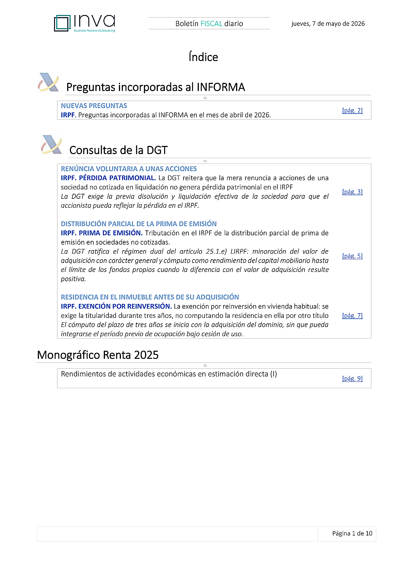 Boletín fiscal 07/05/2026