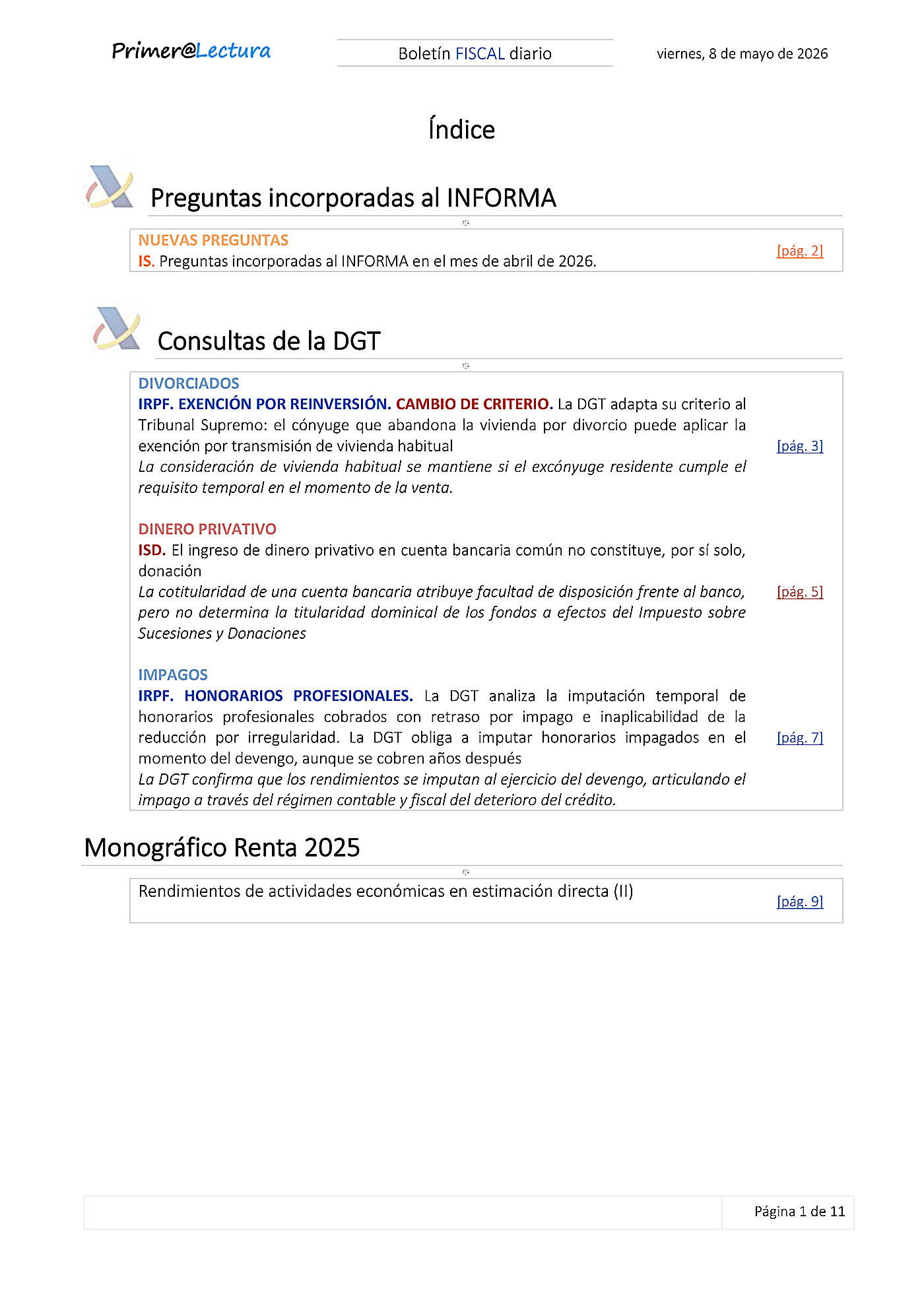 Boletín fiscal 08/05/2026