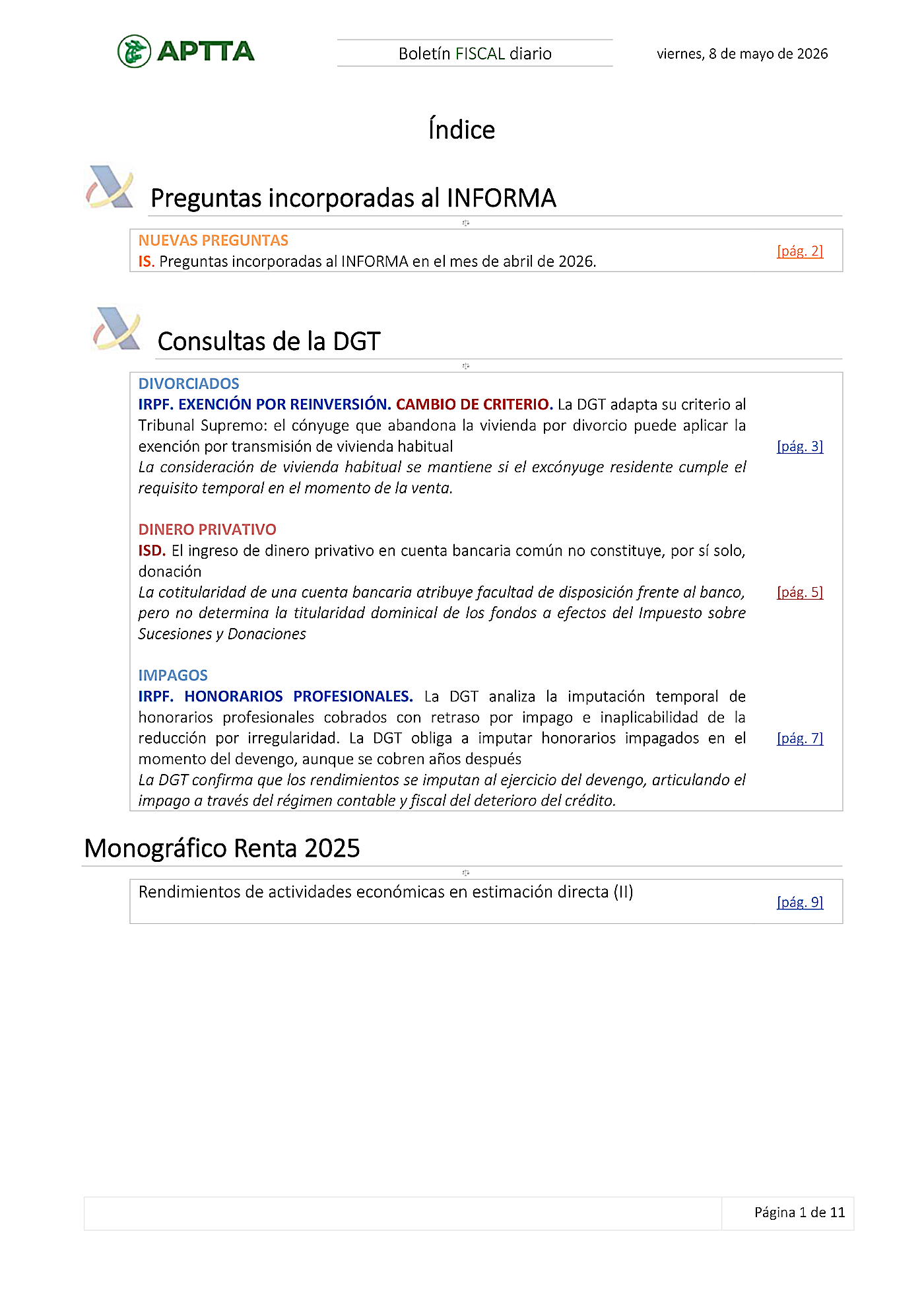 Boletín fiscal 08/05/2026