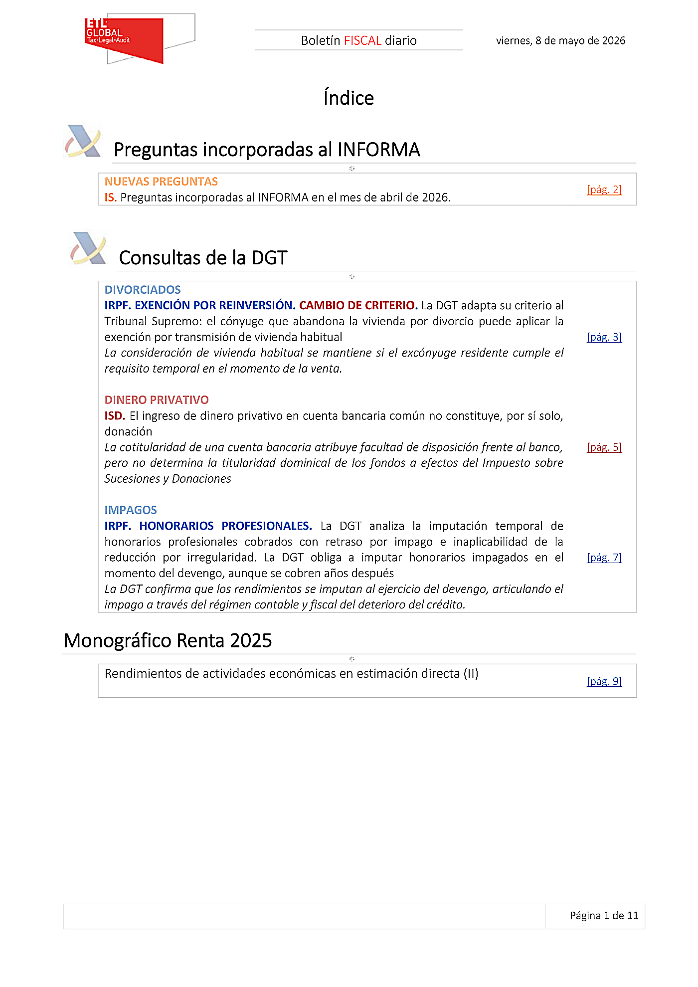 Boletín fiscal 08/05/2026