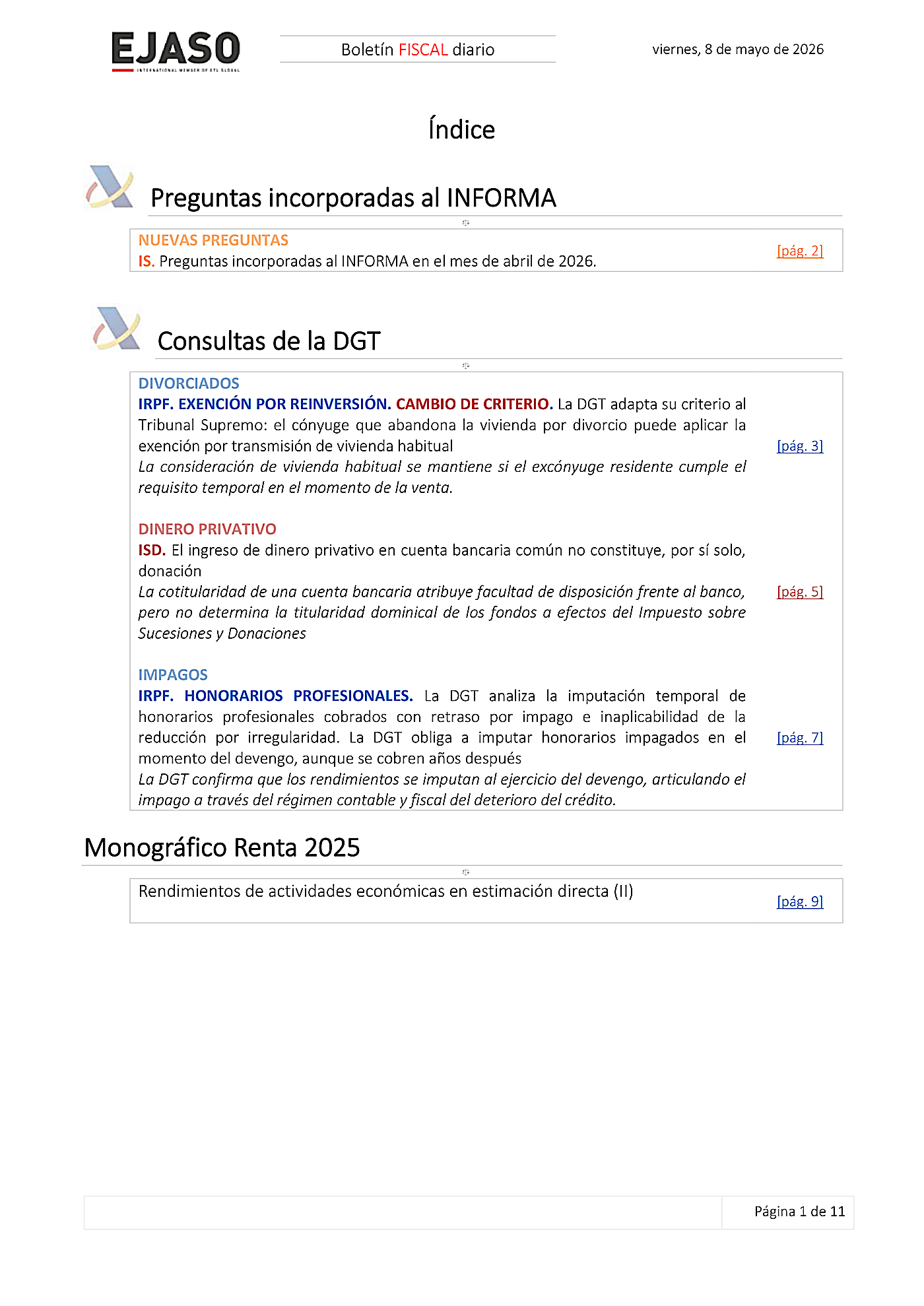 Boletín fiscal 08/05/2026
