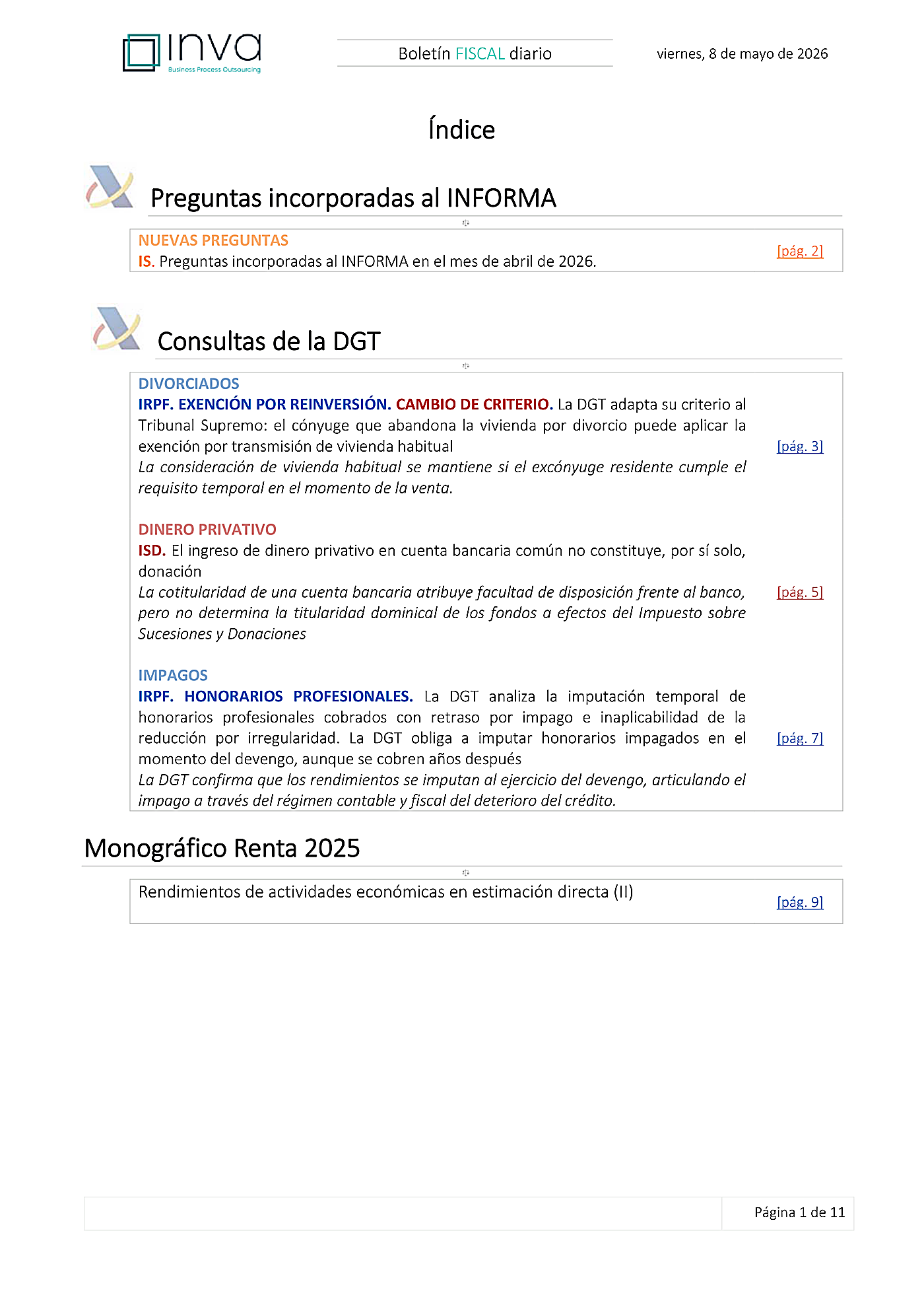 Boletín fiscal 08/05/2026