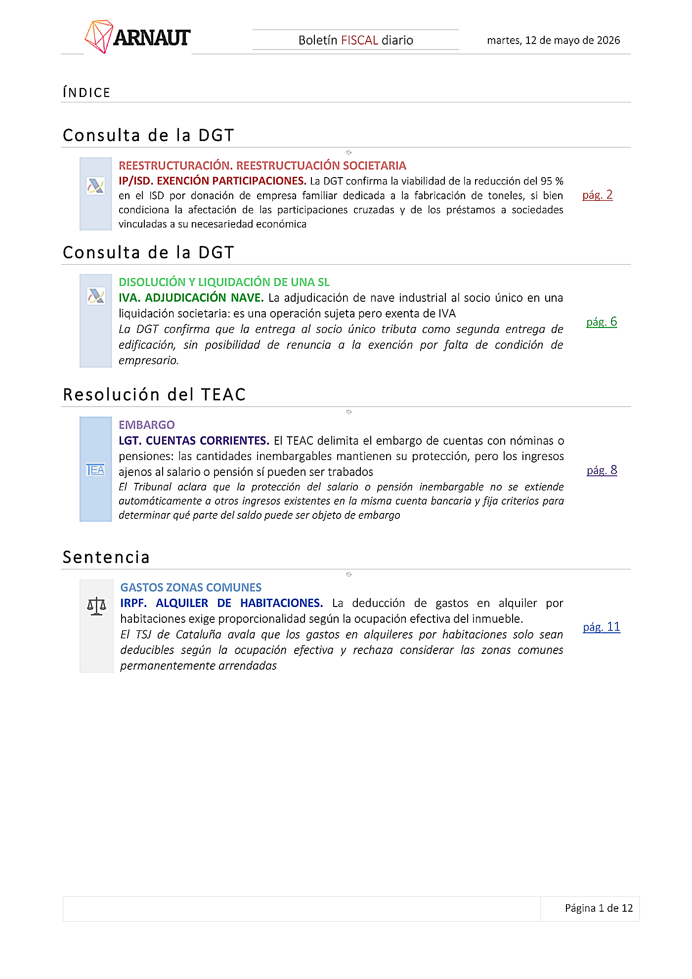 Boletín fiscal 12/05/2026